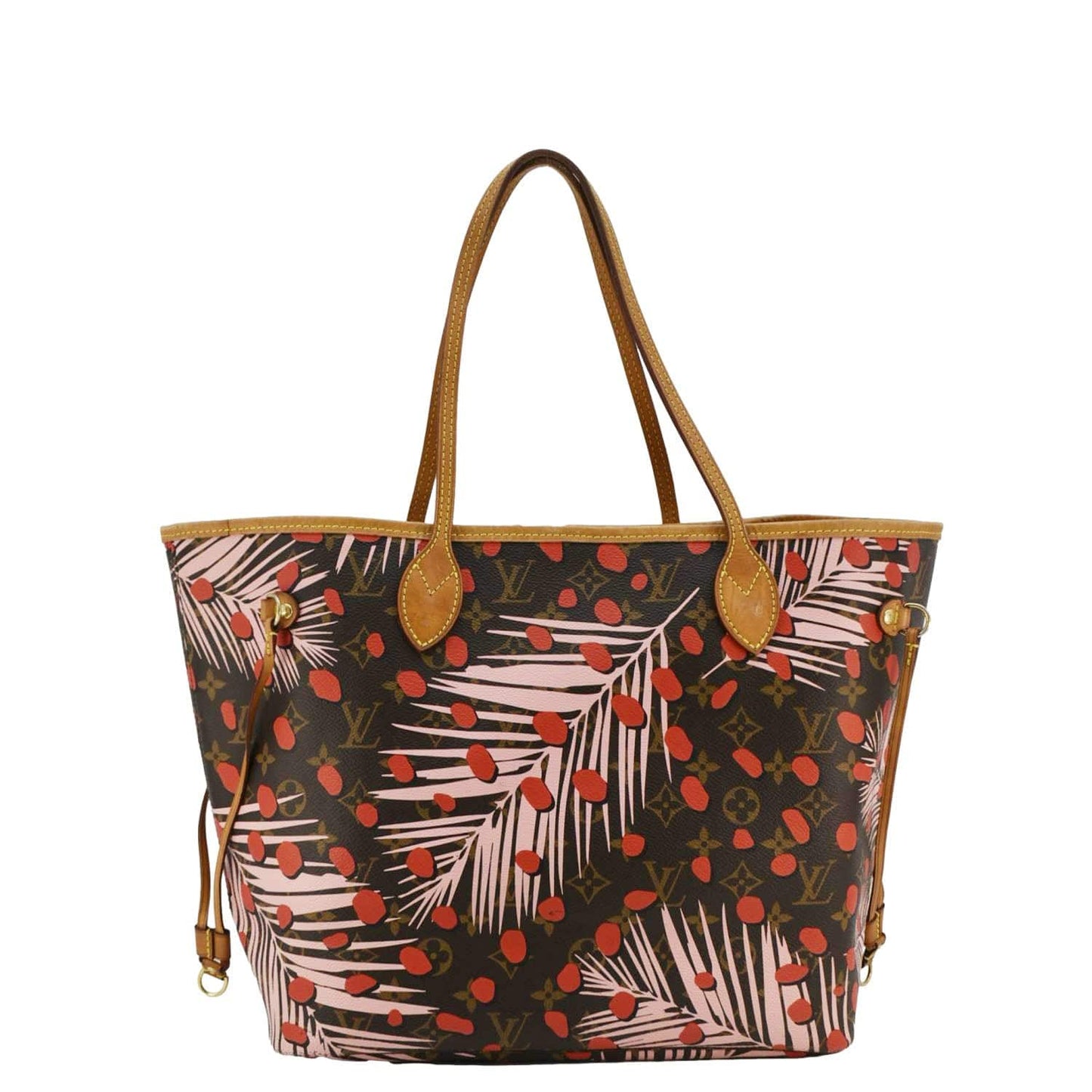 LOUIS VUITTON Neverfull MM Jungle Dots Monogram Canvas Shoulder Bag Brown
