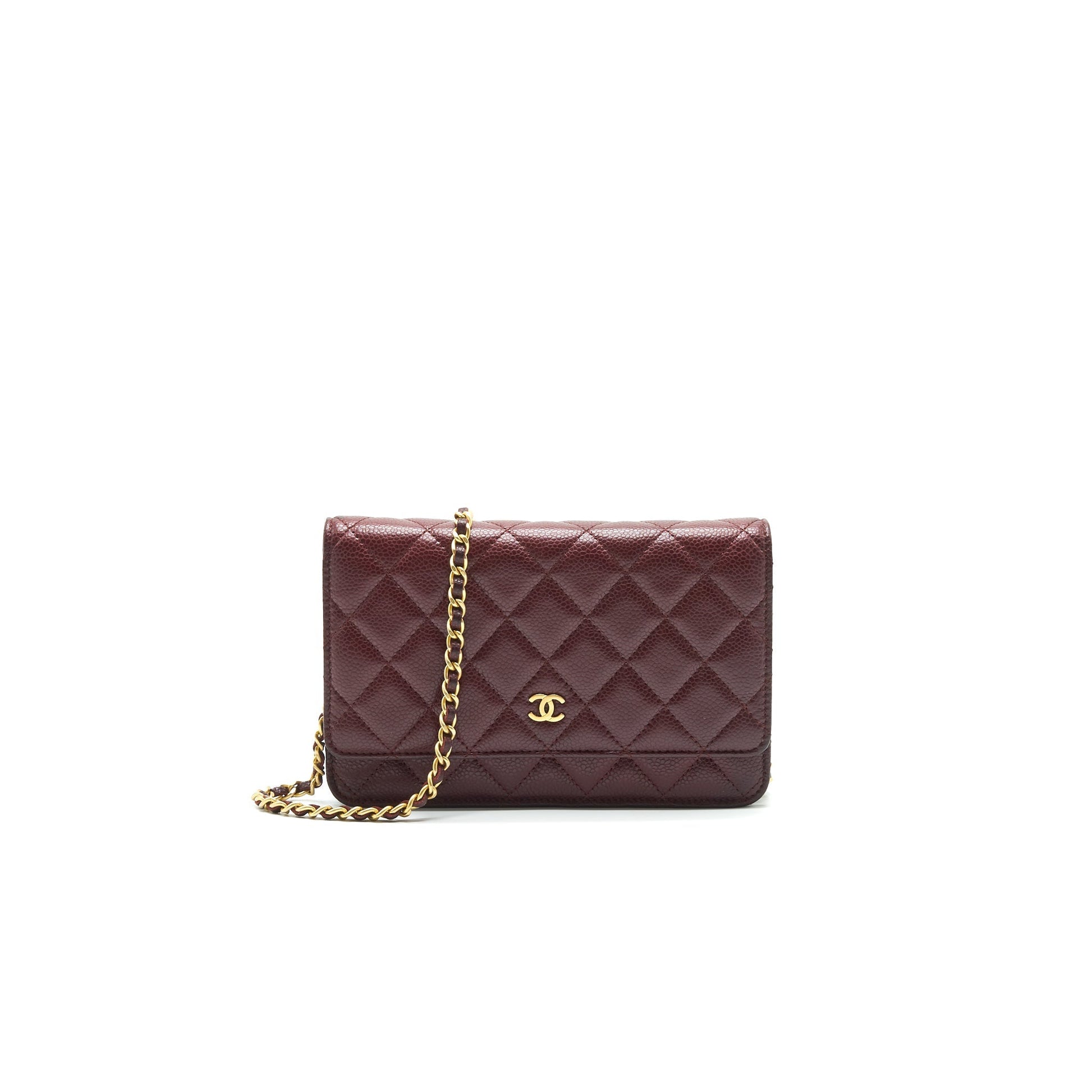 Chanel Burgundy Wallet on Chain Caviar GHW Crossbody