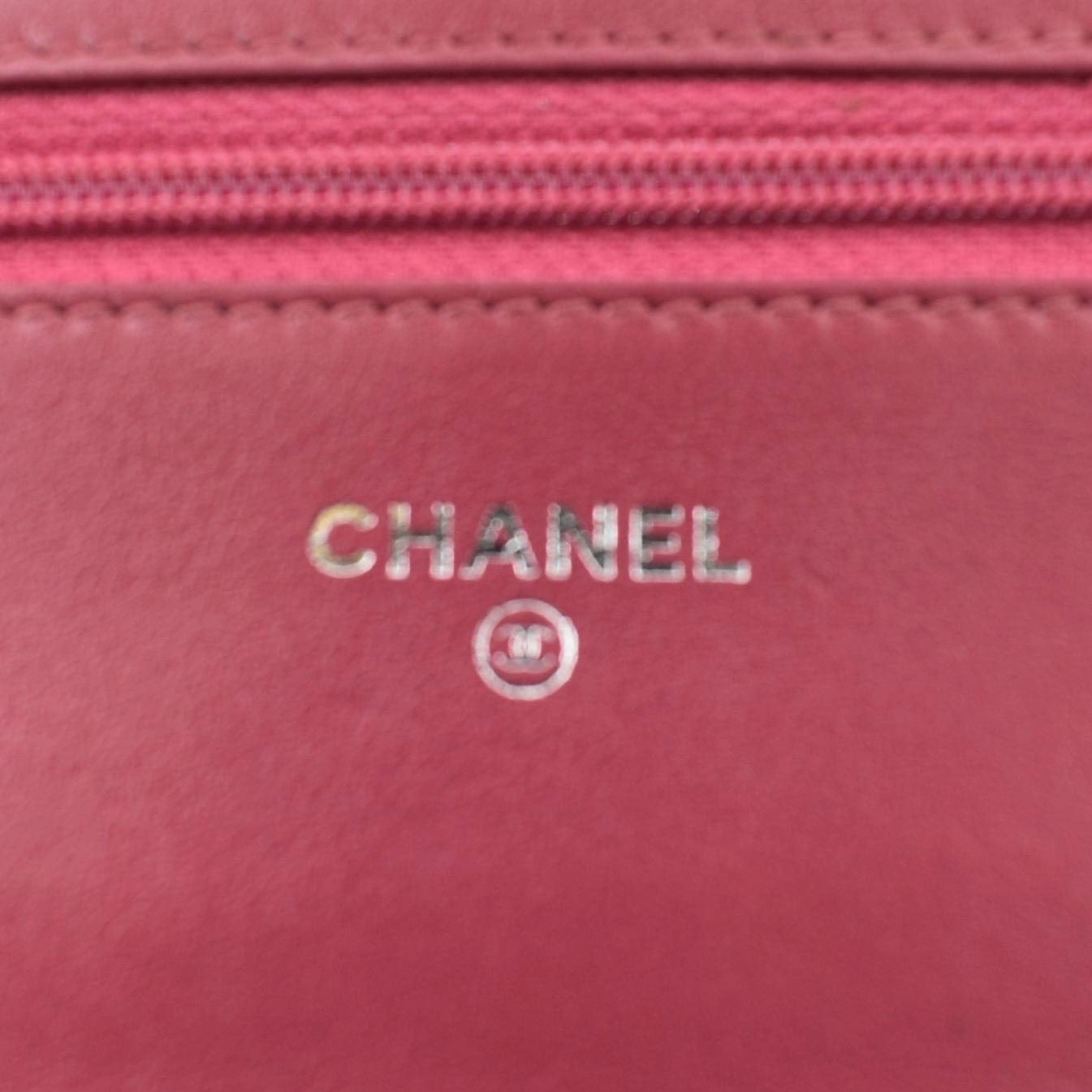 CHANEL Camellia Wallet On Chain Leather Crossbody Bag Pink