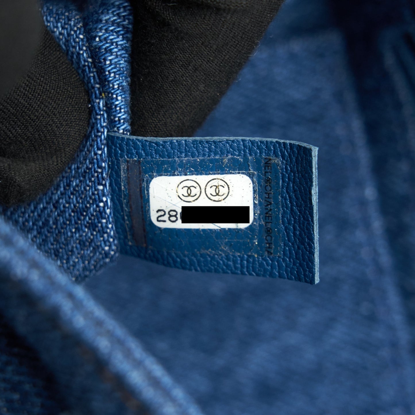 CHANEL Denim Shearling Hieroglyph Flap Blue