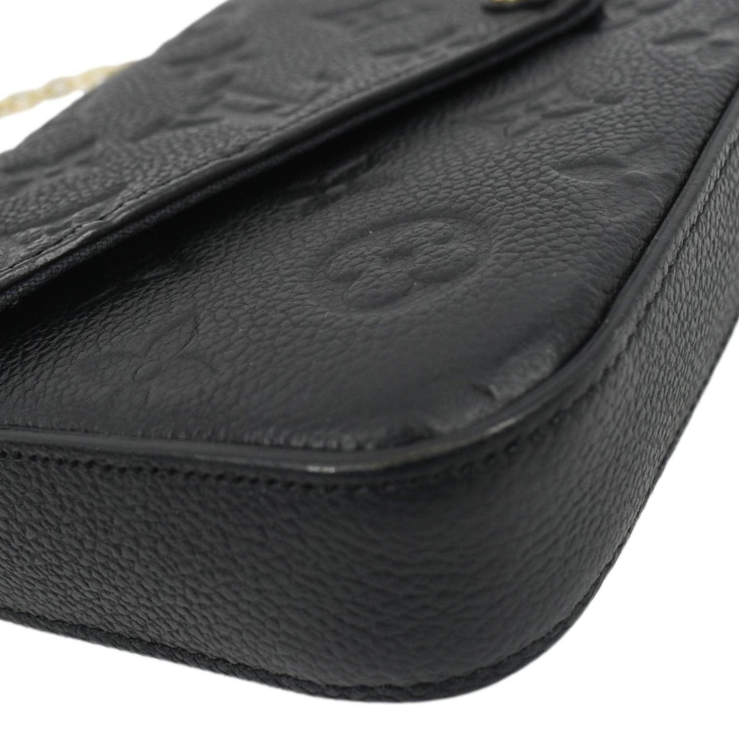 LOUIS VUITTON Felicie Monogram Empreinte Pochette Crossbody Bag Black