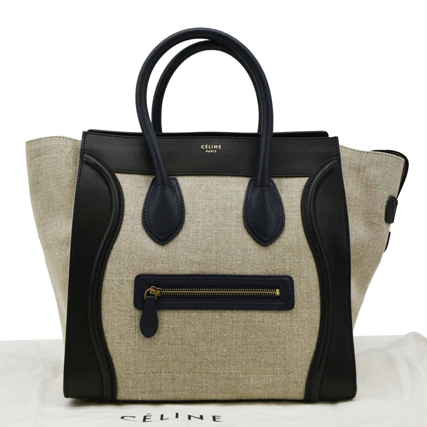 CELINE Mini Luggage Leather Tote Bag Tricolor