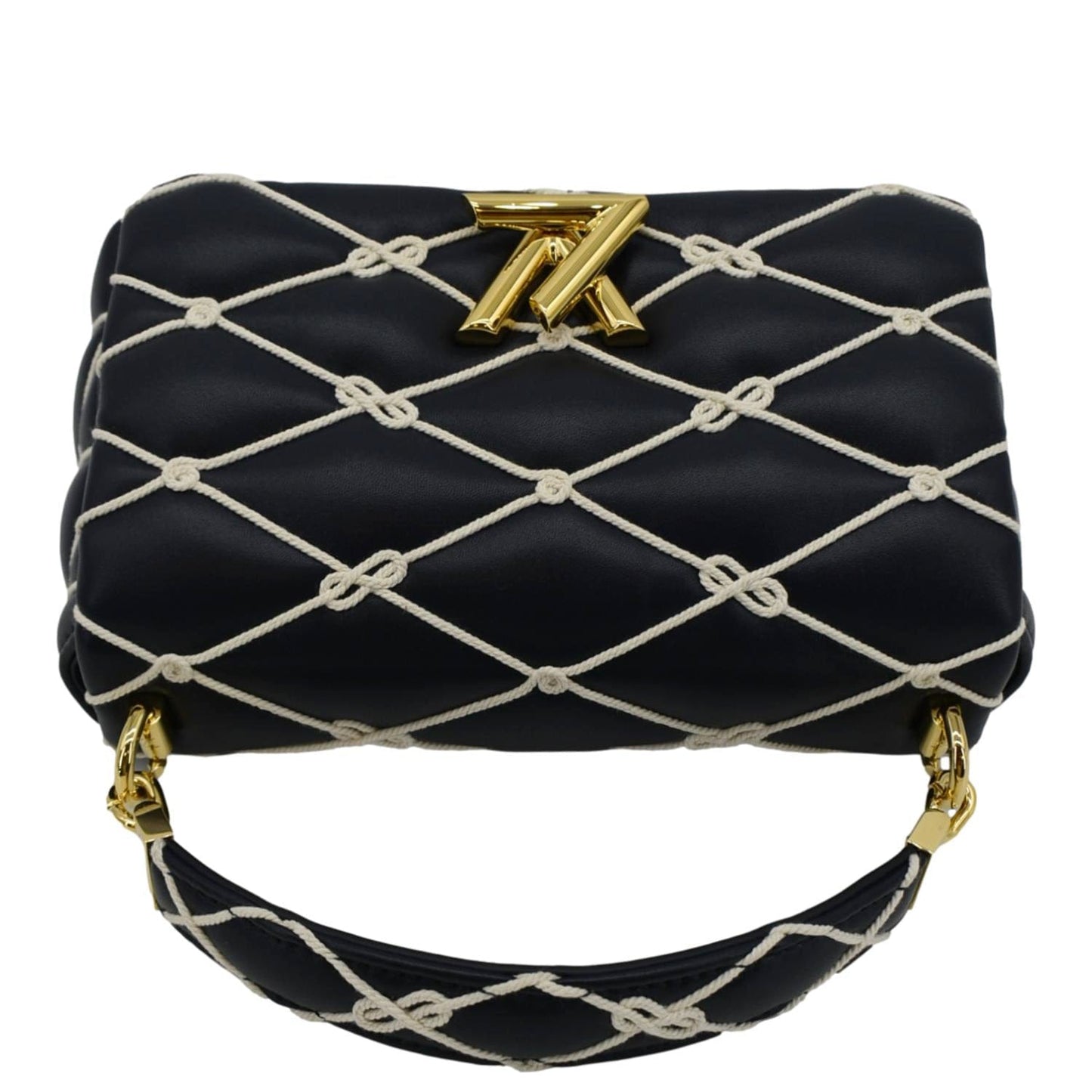 LOUIS VUITTON GO-14 MM Malletage Leather Shoulder Bag Navy Blue