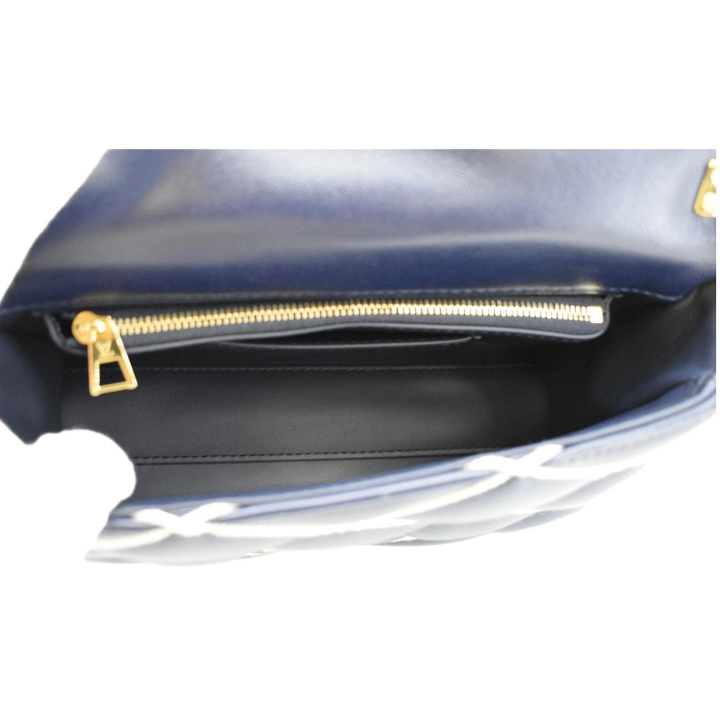 LOUIS VUITTON GO-14 MM Malletage Leather Shoulder Bag Navy Blue