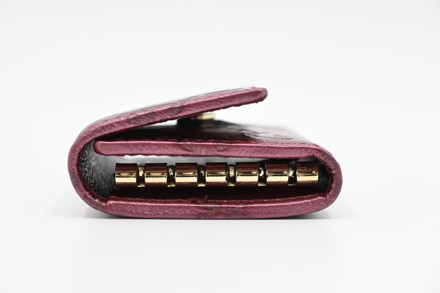 Gucci Key Pouch in Raspberry Metalic Guccissima Leather