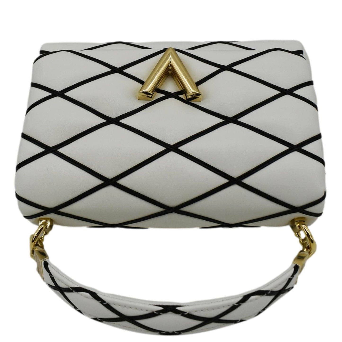 LOUIS VUITTON GO-14 MM Malletage Leather Shoulder Bag White