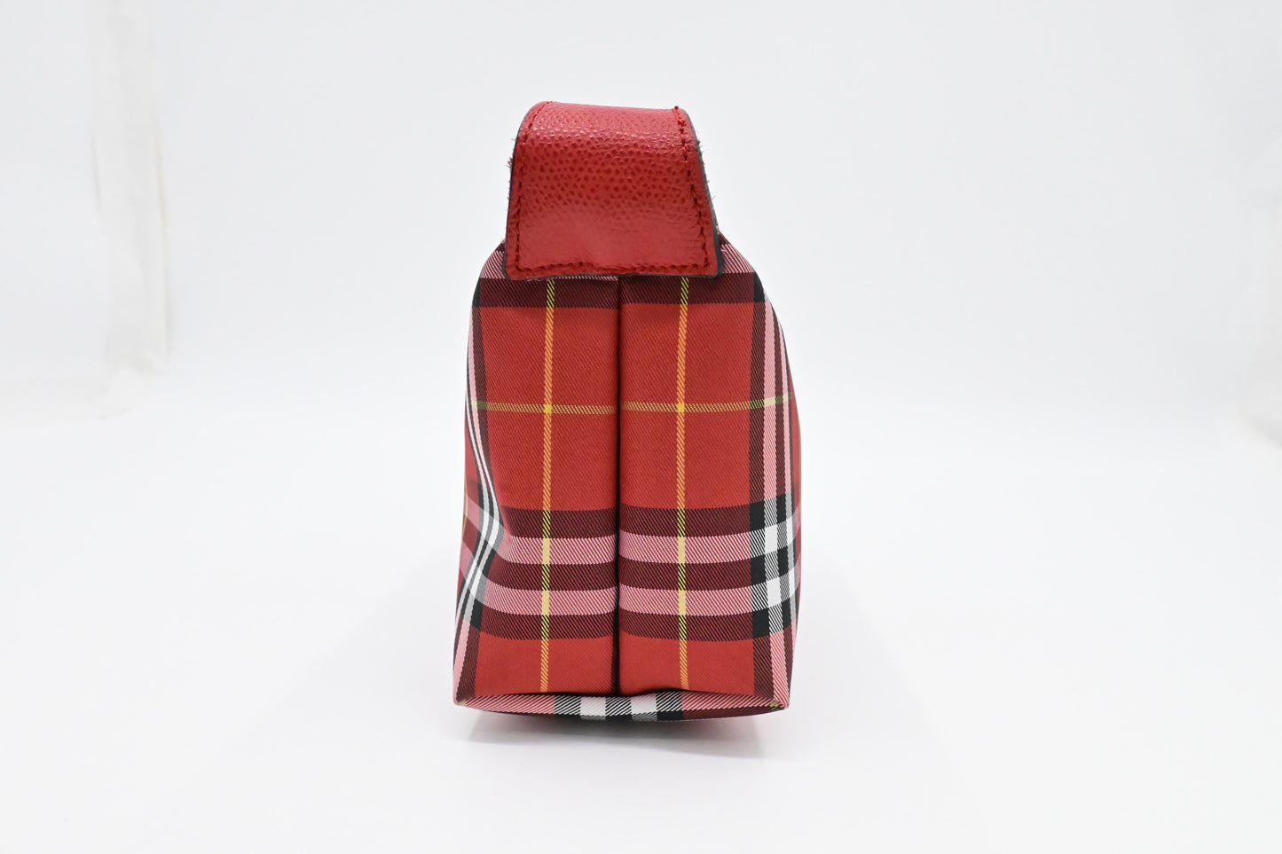 Burberry Wristlet in Red Check Canvas