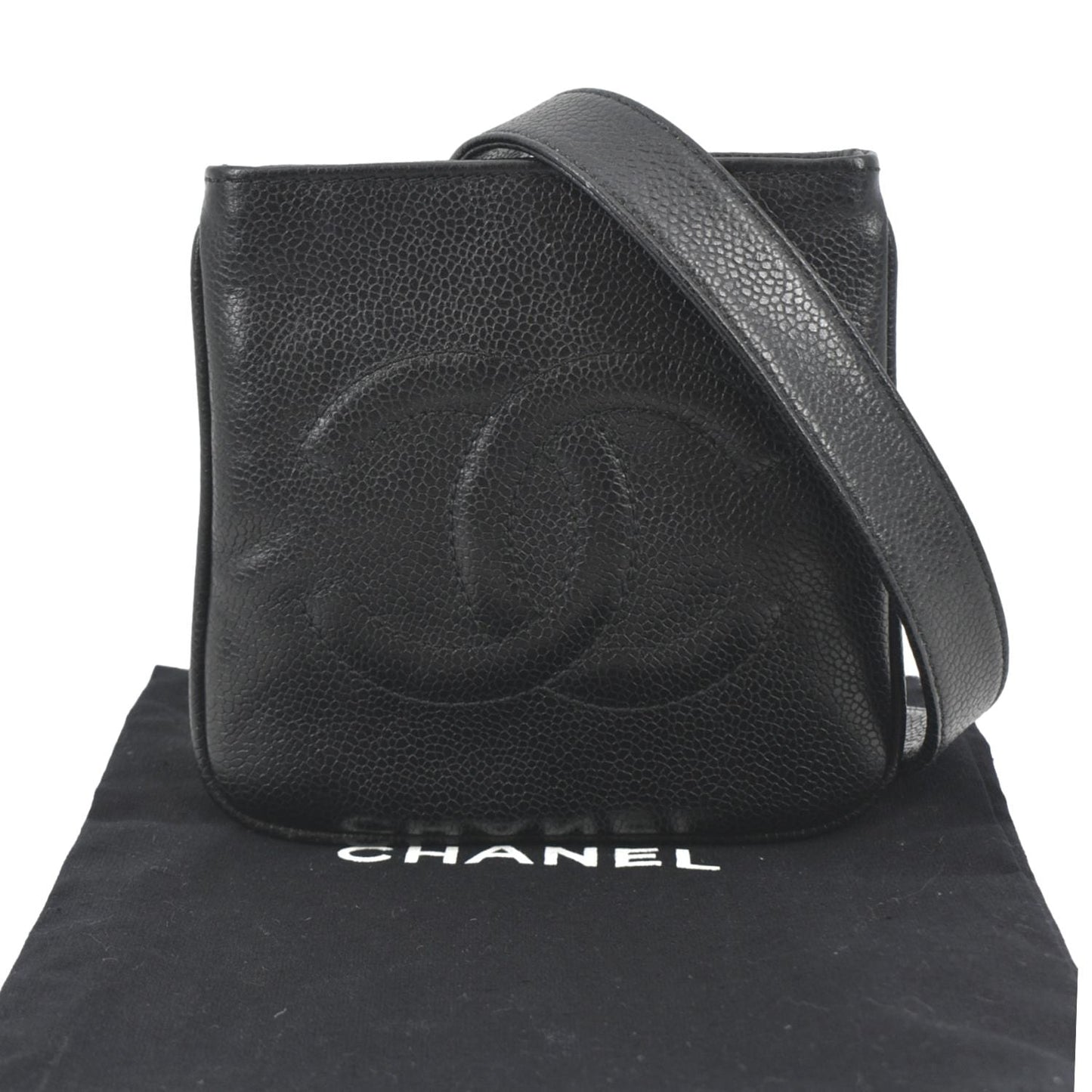 CHANEL  Timeless Caviar Leather Belt Bag Black