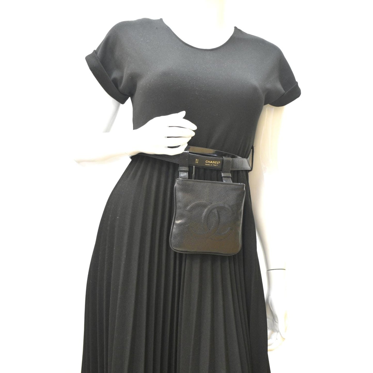CHANEL  Timeless Caviar Leather Belt Bag Black