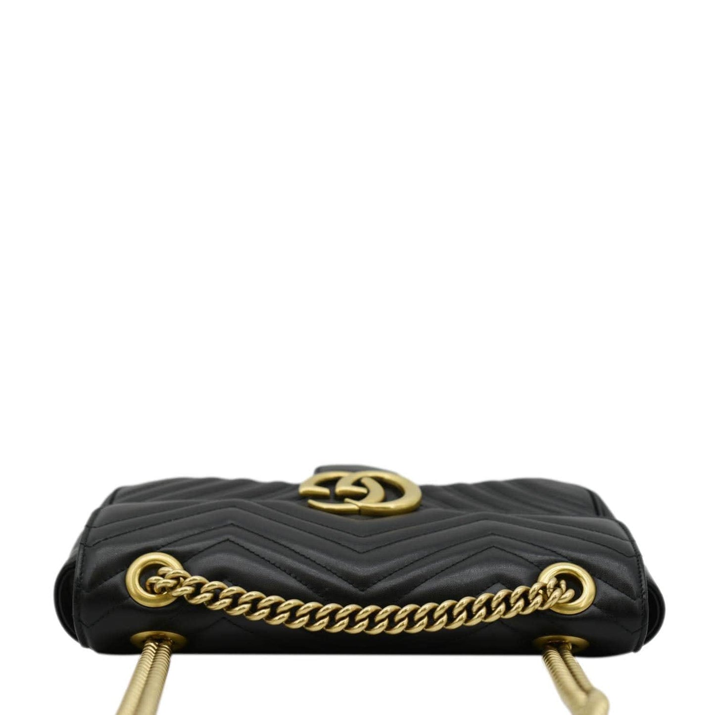 GUCCI GG Marmont Small Matelasse Leather Crossbody Bag Black 443497