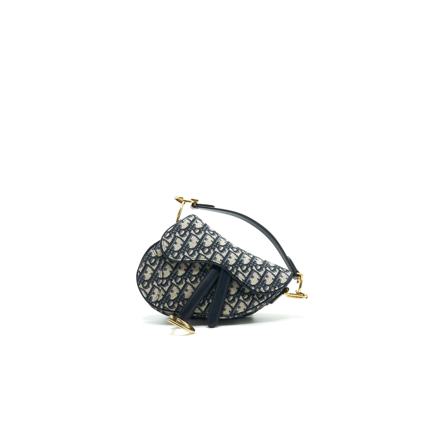 Dior Mini Saddle Purse Blue Oblique Jacquard