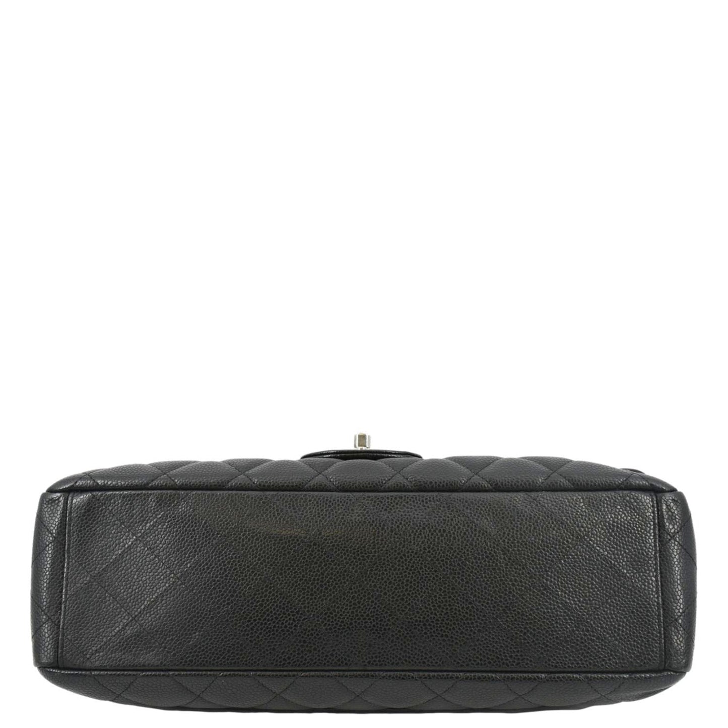 CHANEL Classic Maxi Single Flap Caviar Leather Shoulder Bag Black