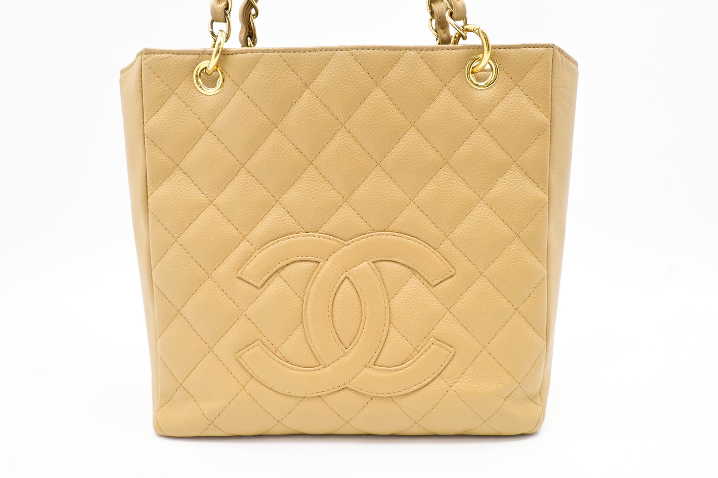 Chanel PST Shoulder Bag in Beige Caviar Leather