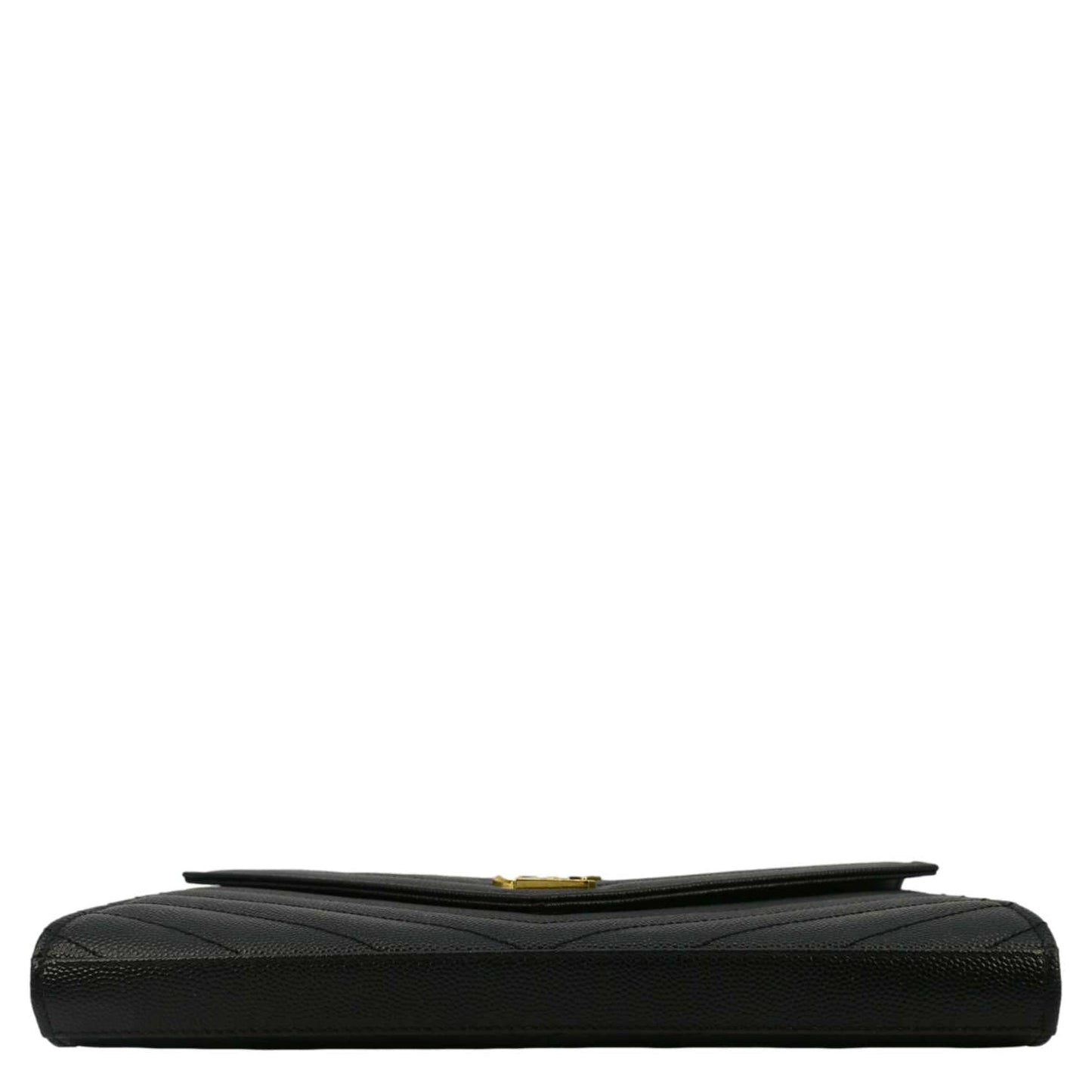 YVES SAINT LAURENT Cassandre Leather Wallet On Chain Crossbody Bag Black