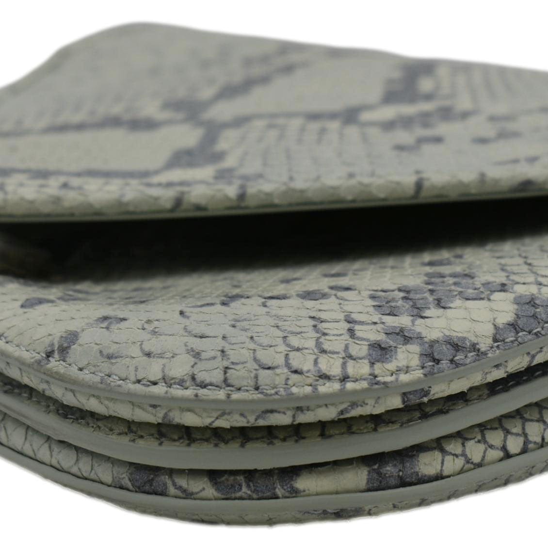 BOTTEGA VENETA Mount Envelope Python Leather Crossbody Bag Light Green