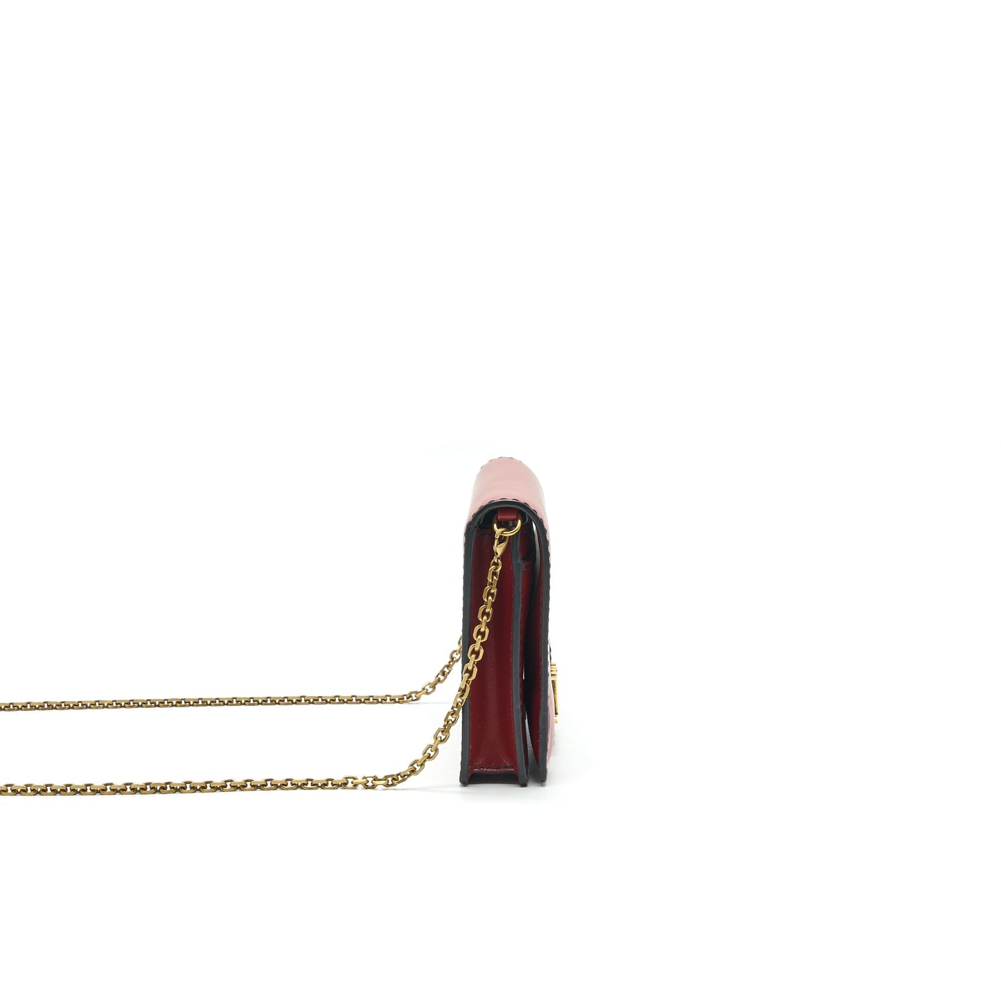 Dior J'adior Wallet on Chain Dark Red