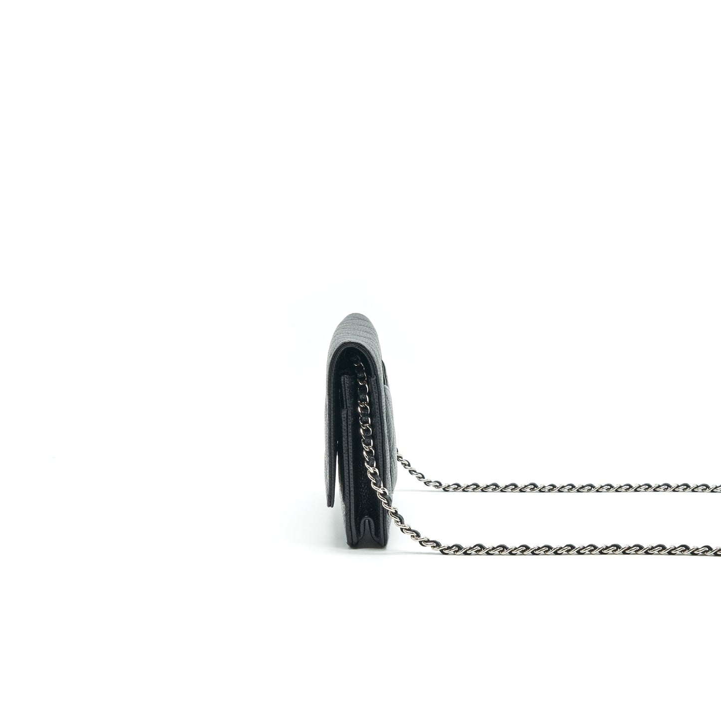 Chanel Caviar Wallet on Chain Black SHW Crossbody