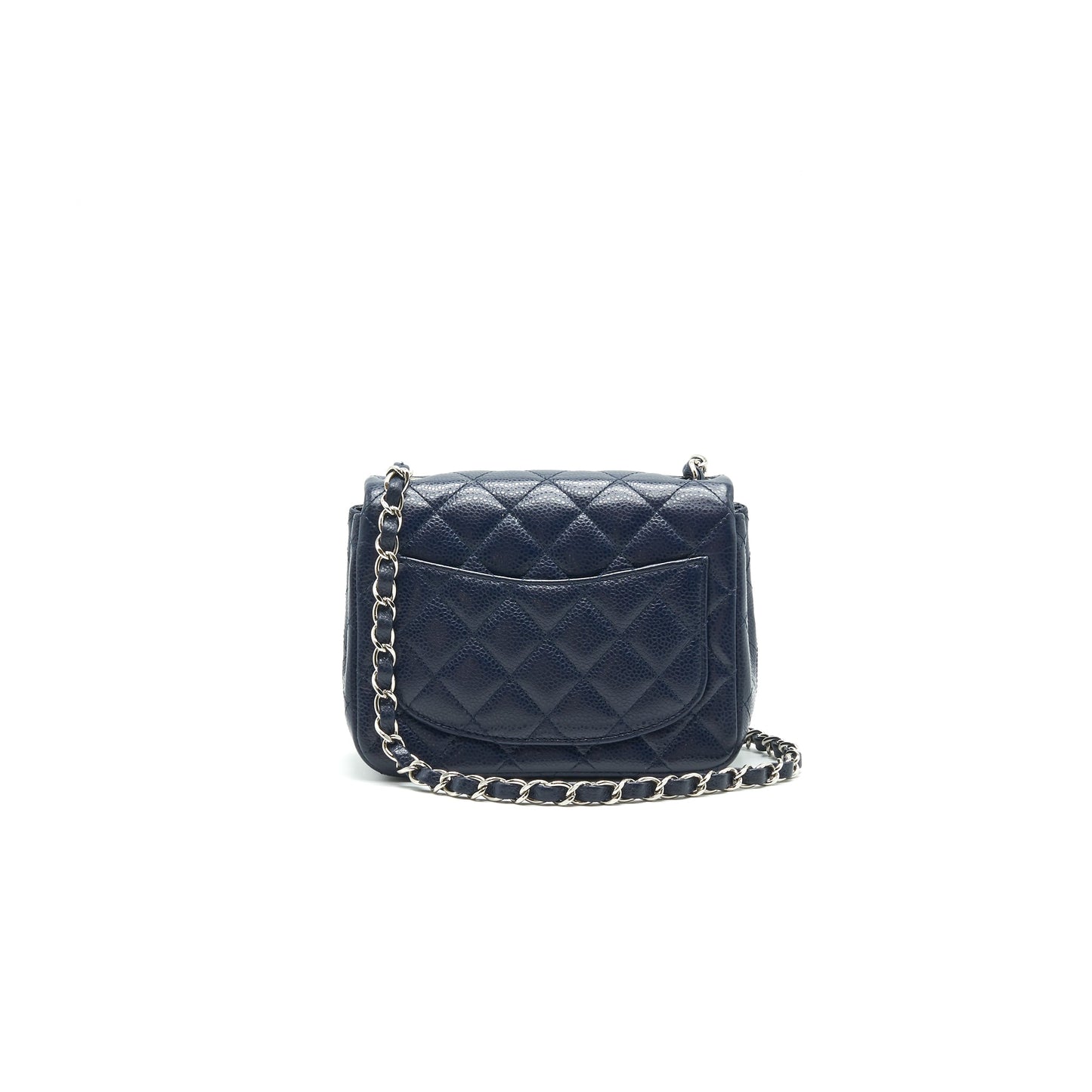 Chanel Mini Square Caviar Navy SHW serial 18 Handbag