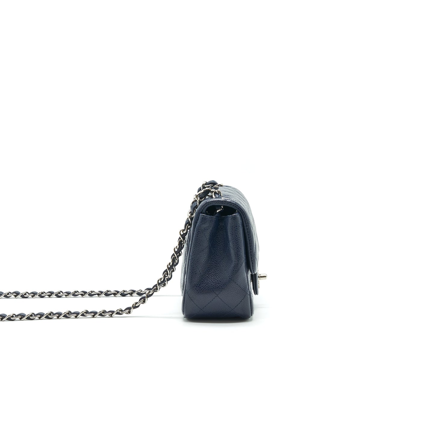 Chanel Mini Square Caviar Navy SHW serial 18 Handbag