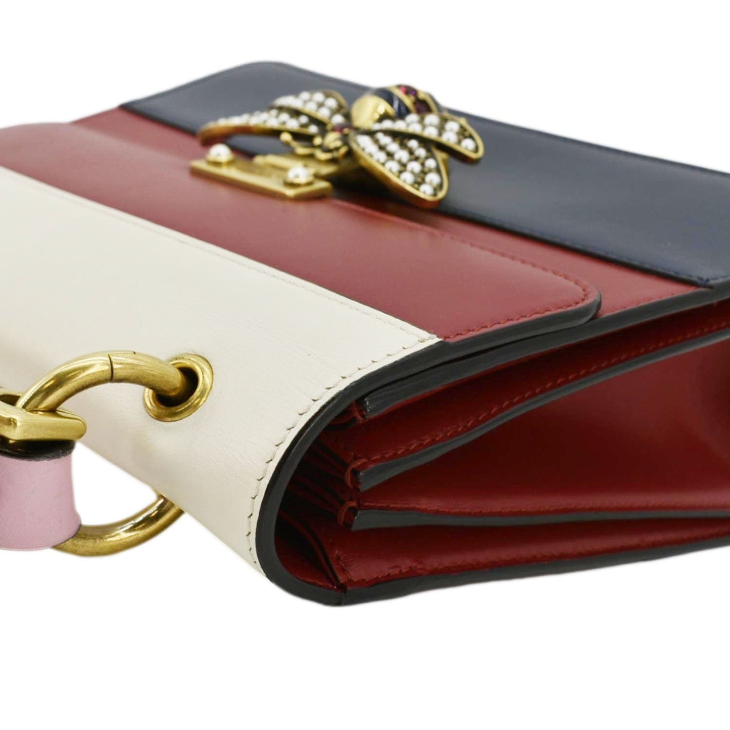 GUCCI Queen Margaret Bee Blind For Love Leather Shoulder Bag Multicolor