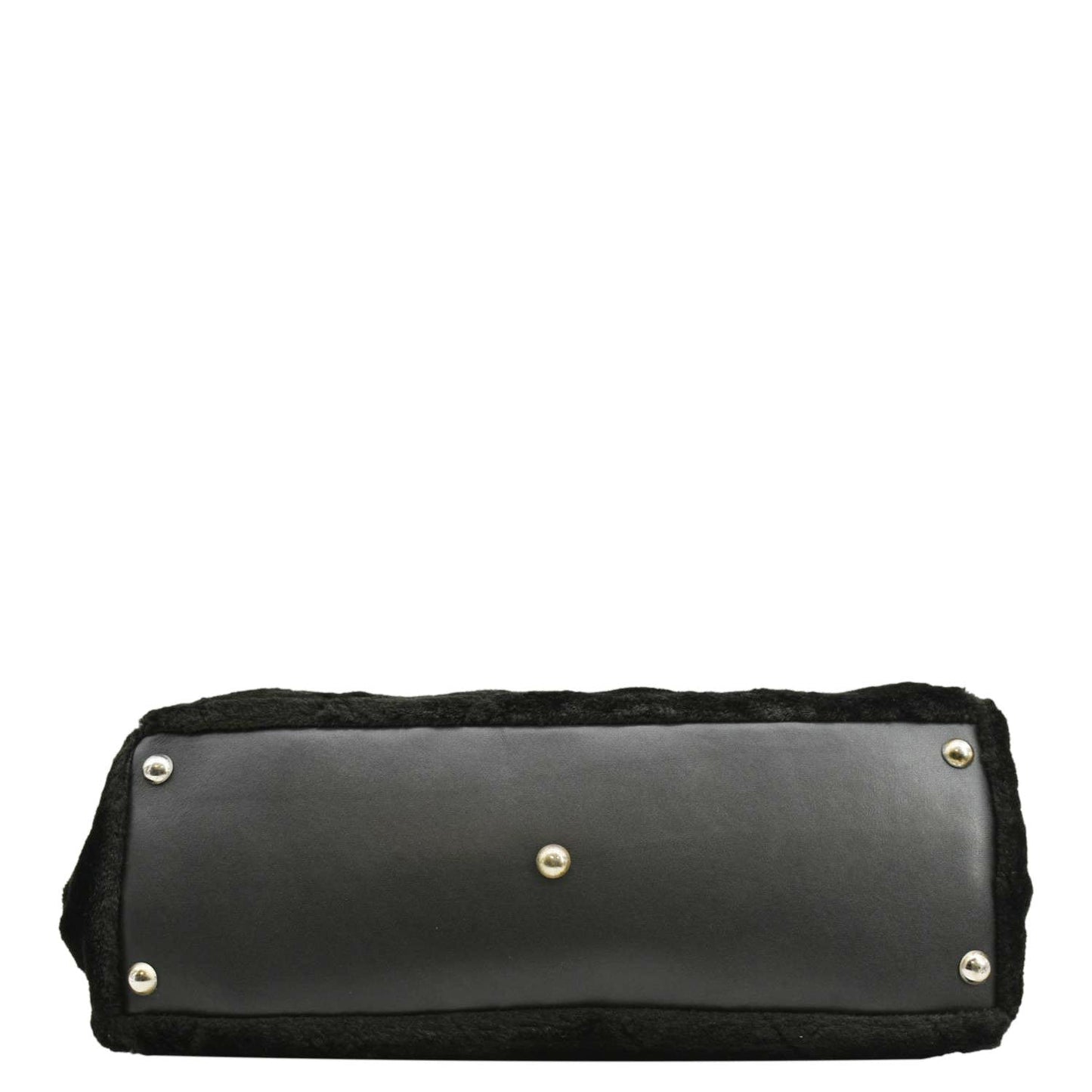 CHANEL Large Camellia Fantasy Faux Fur Tote Bag Black