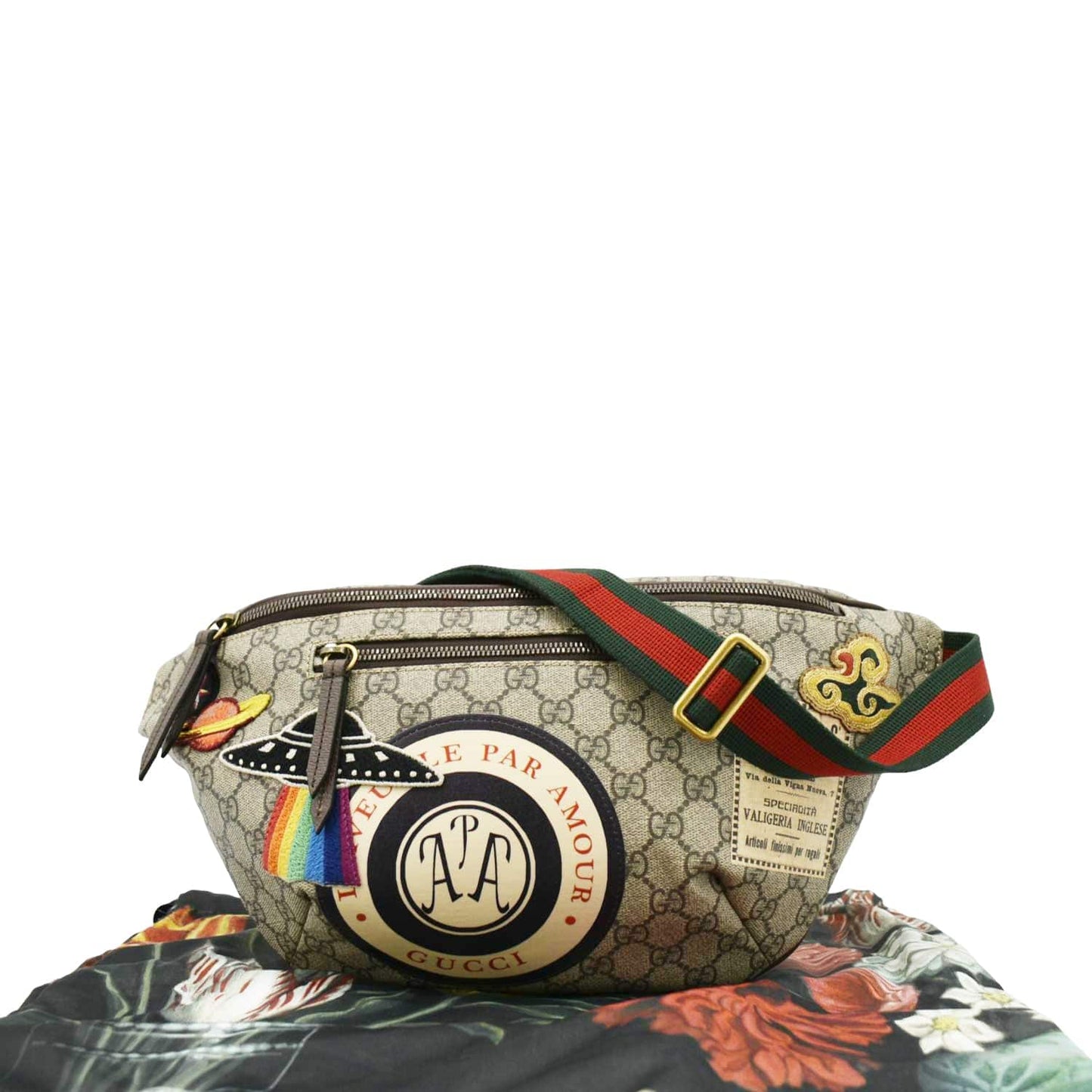 GUCCI Courrier GG Supreme Canvas Belt Bum Bag Beige 529711