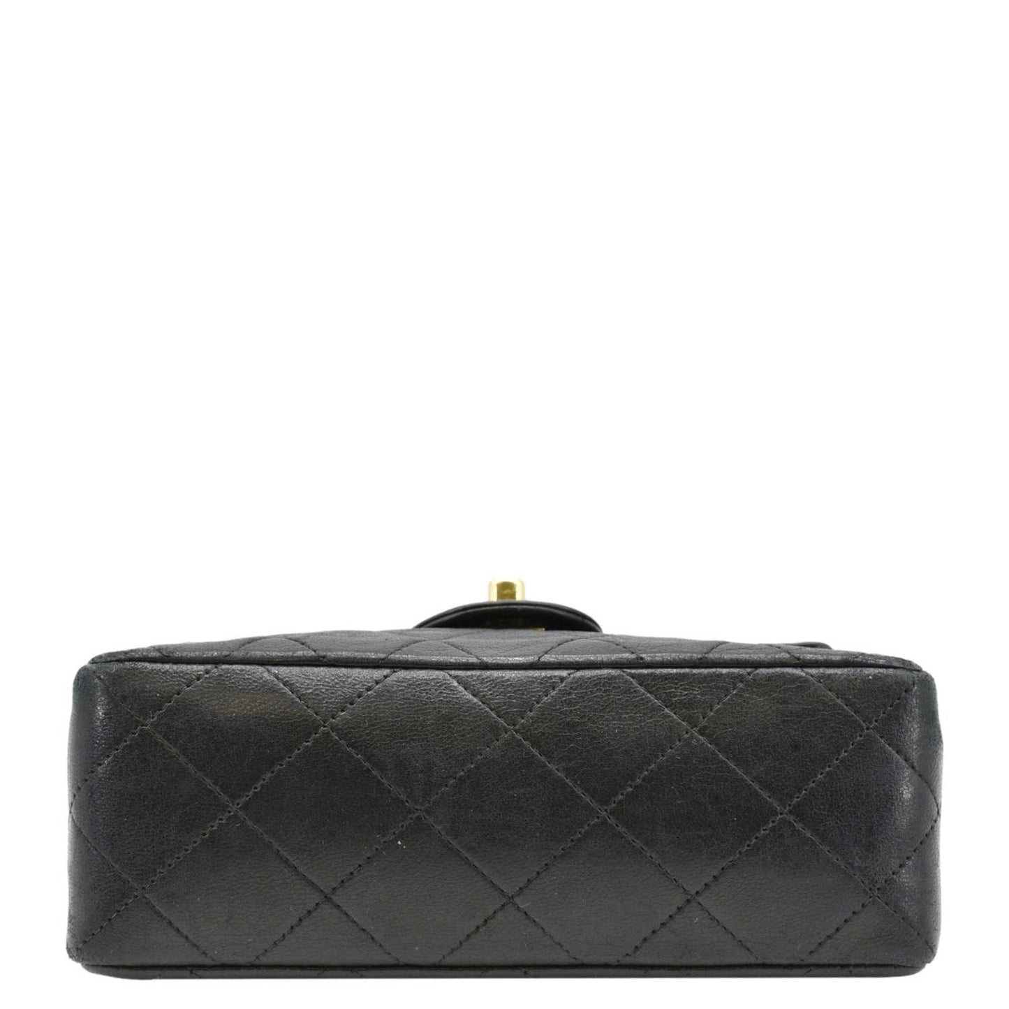 CHANEL Classic Flap  Mini Square Lambskin Leather Crossbody Bag Black