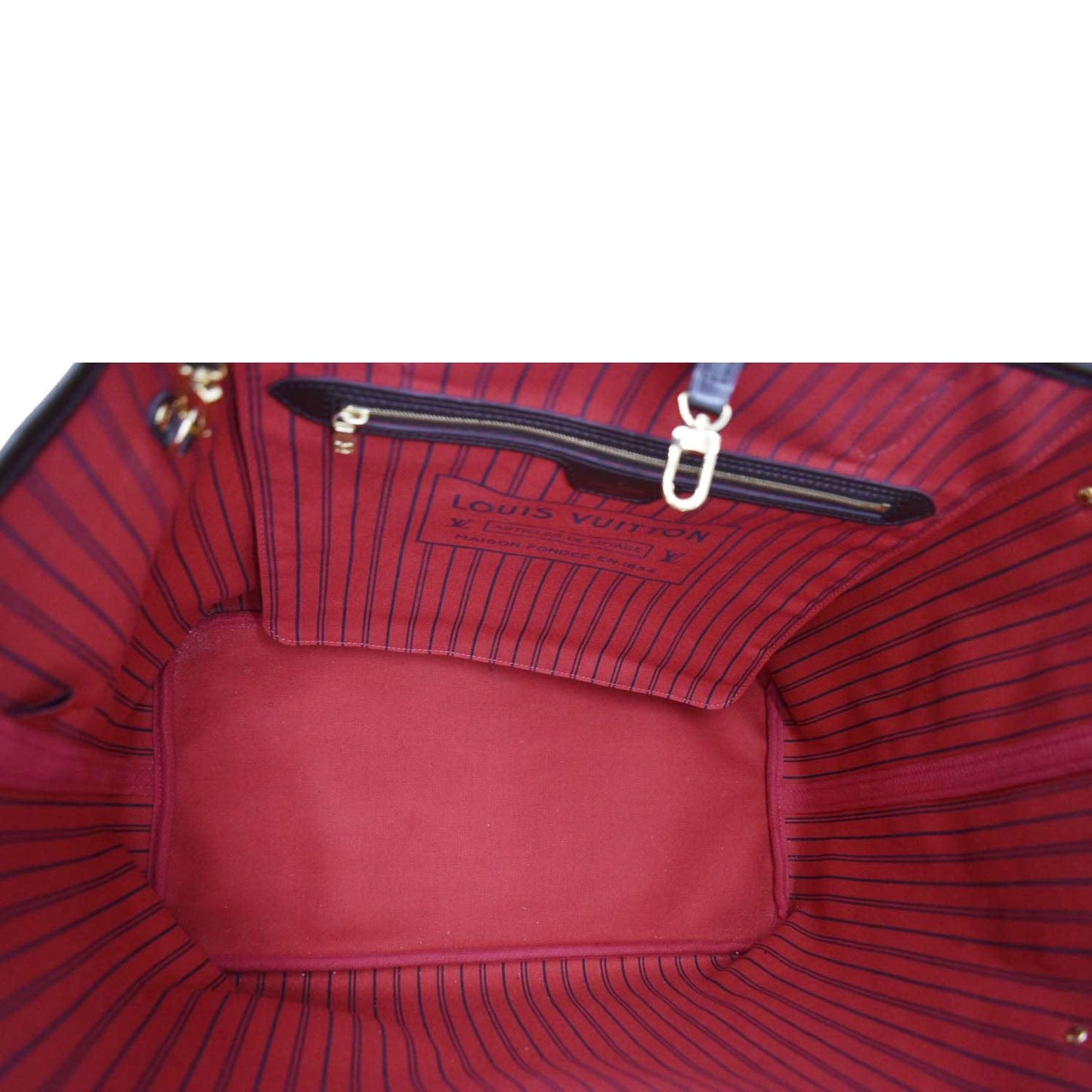 LOUIS VUITTON Neverfull GM Damier Ebene Tote Bag Brown