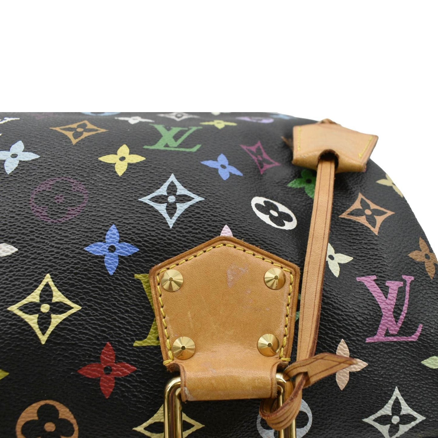 LOUIS VUITTON  30 Monogram Multicolor Satchel Bag Black