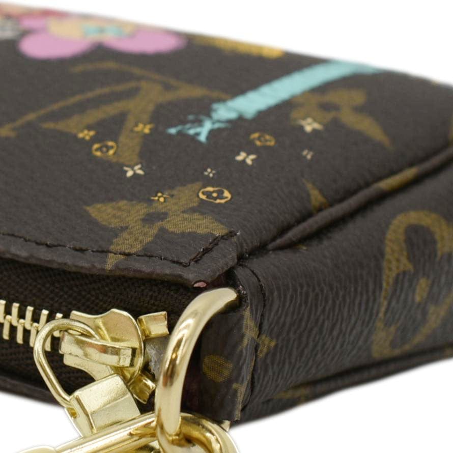 LOUIS VUITTON Christmas Animation Pochette Monogram Canvas Accessoires Pouch Pink