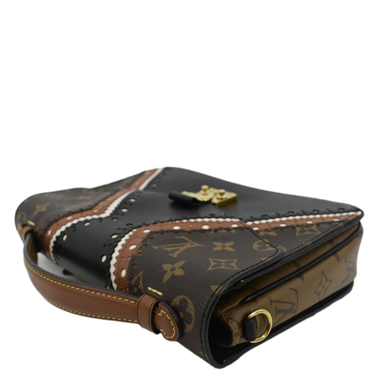 LOUIS VUITTON Metis Pochette Brogue Reverse Monogram Shoulder Bag Black
