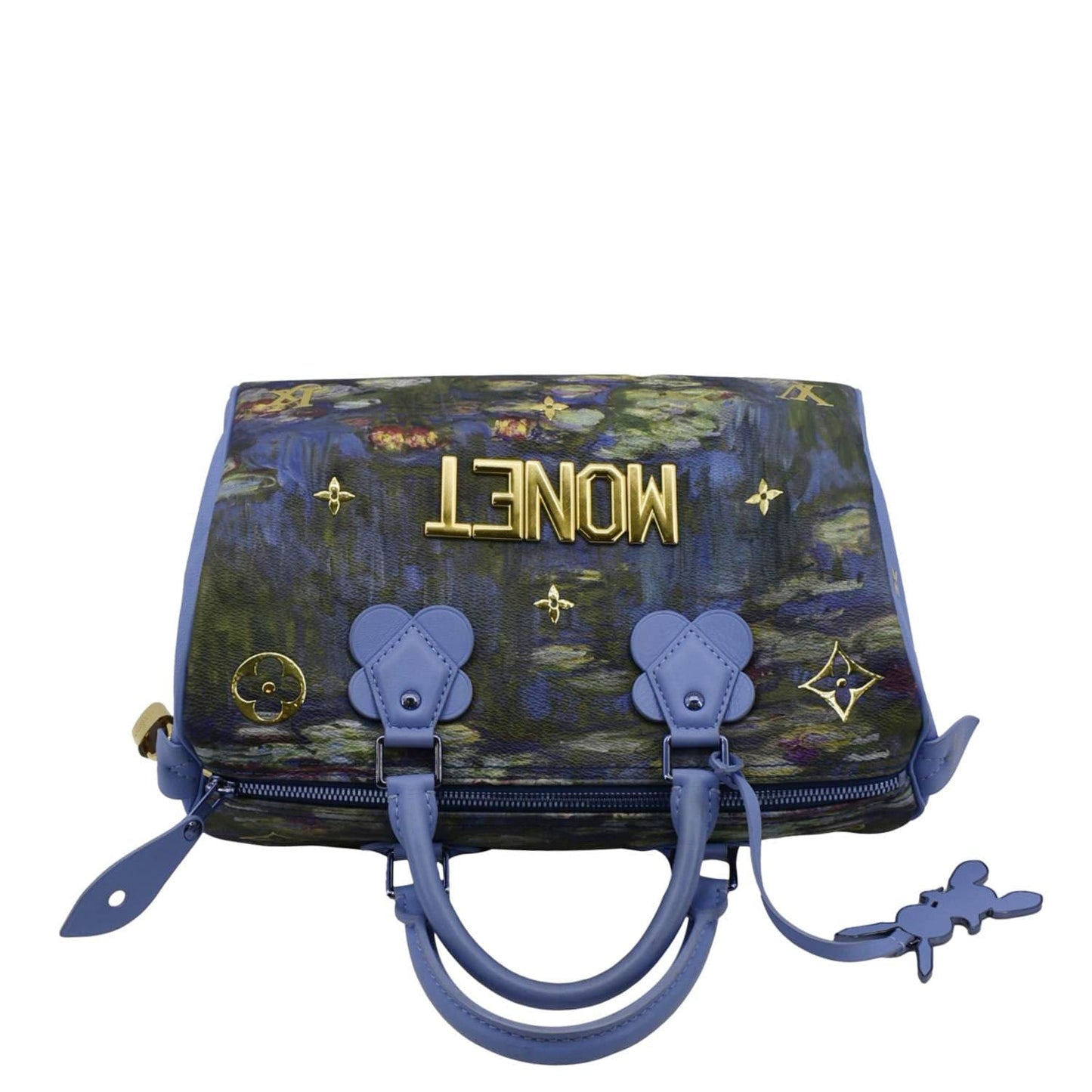 LOUIS VUITTON Masters Monet  30 Coated Canvas Satchel Bag Blue