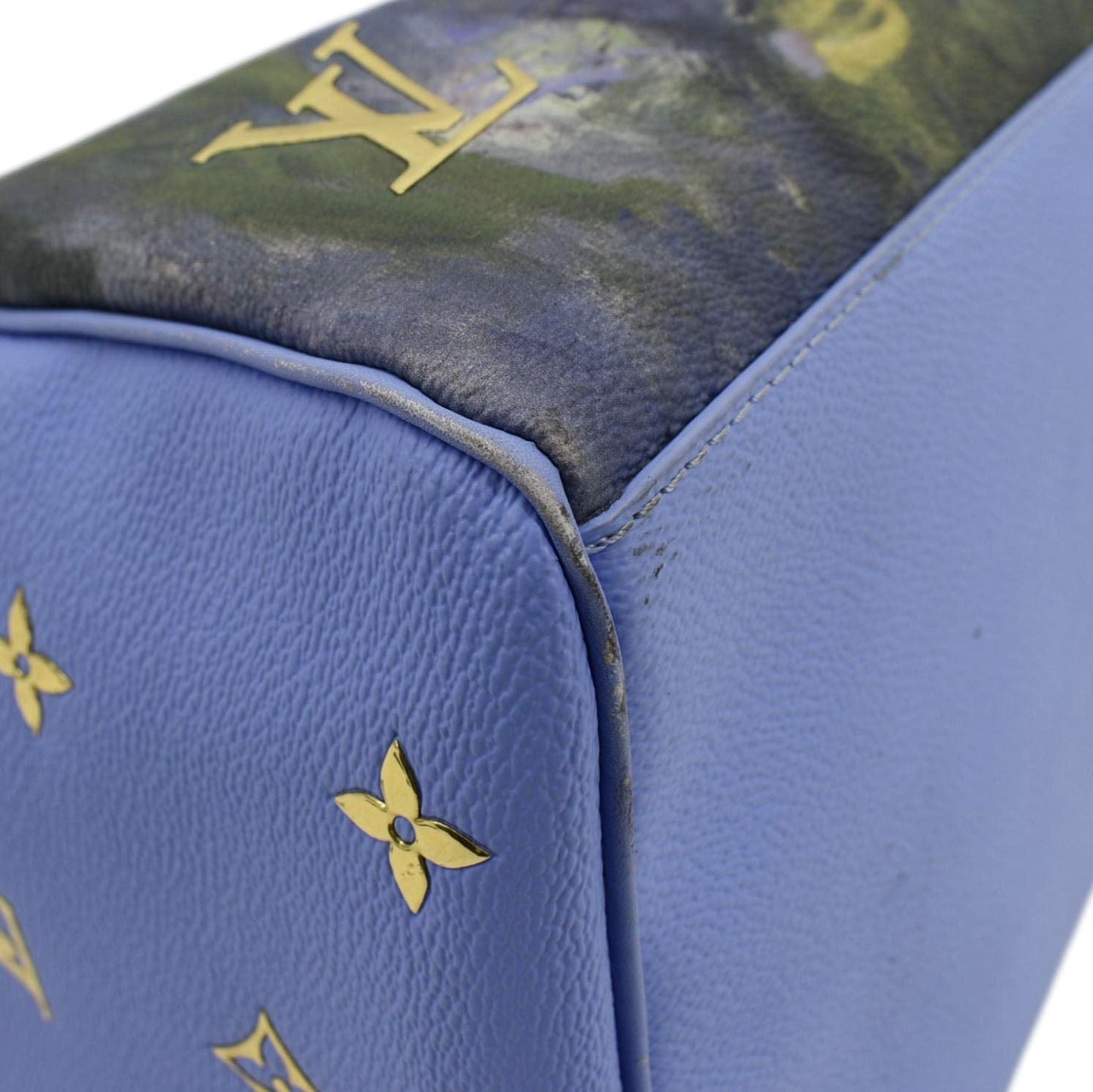 LOUIS VUITTON Masters Monet  30 Coated Canvas Satchel Bag Blue