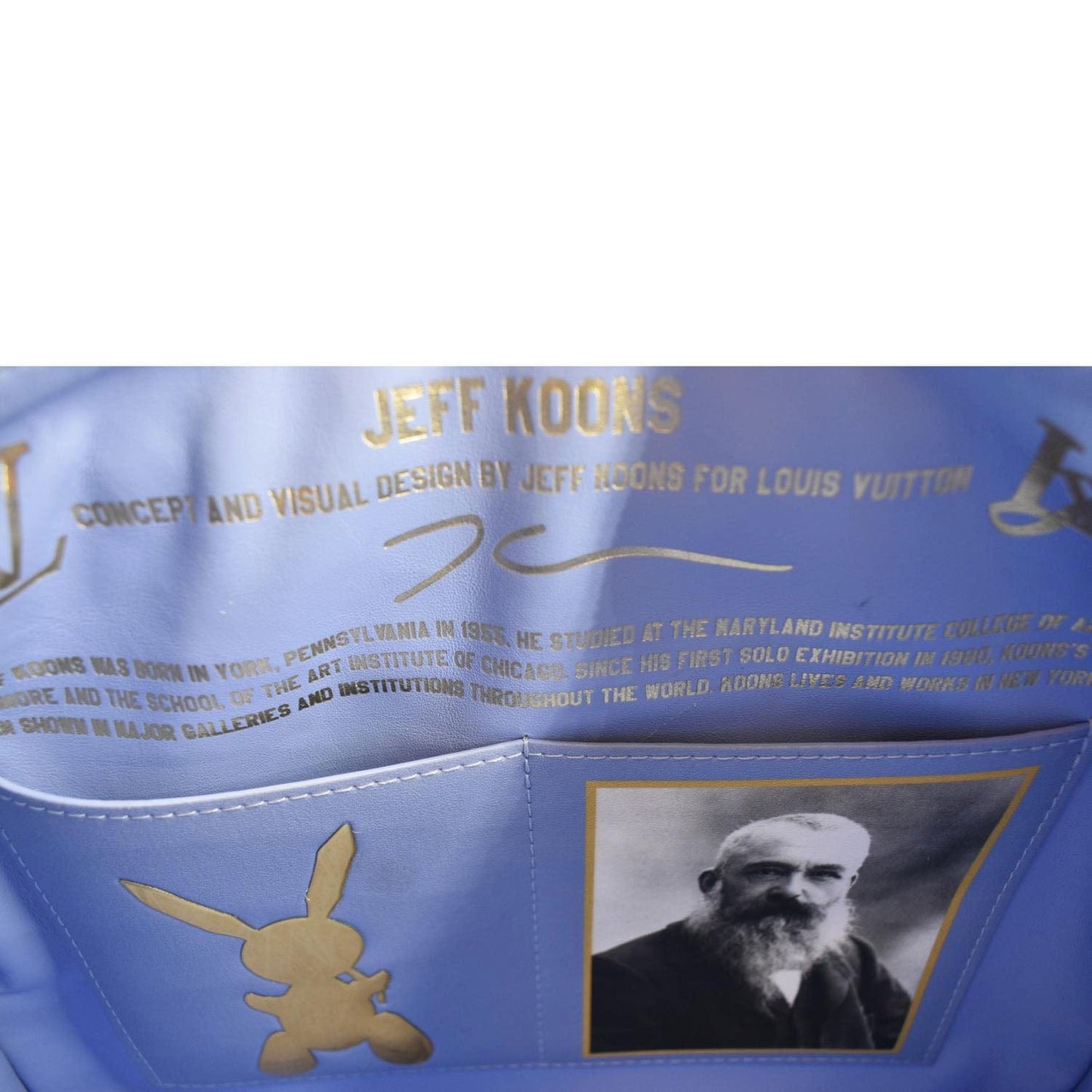 LOUIS VUITTON Masters Monet  30 Coated Canvas Satchel Bag Blue