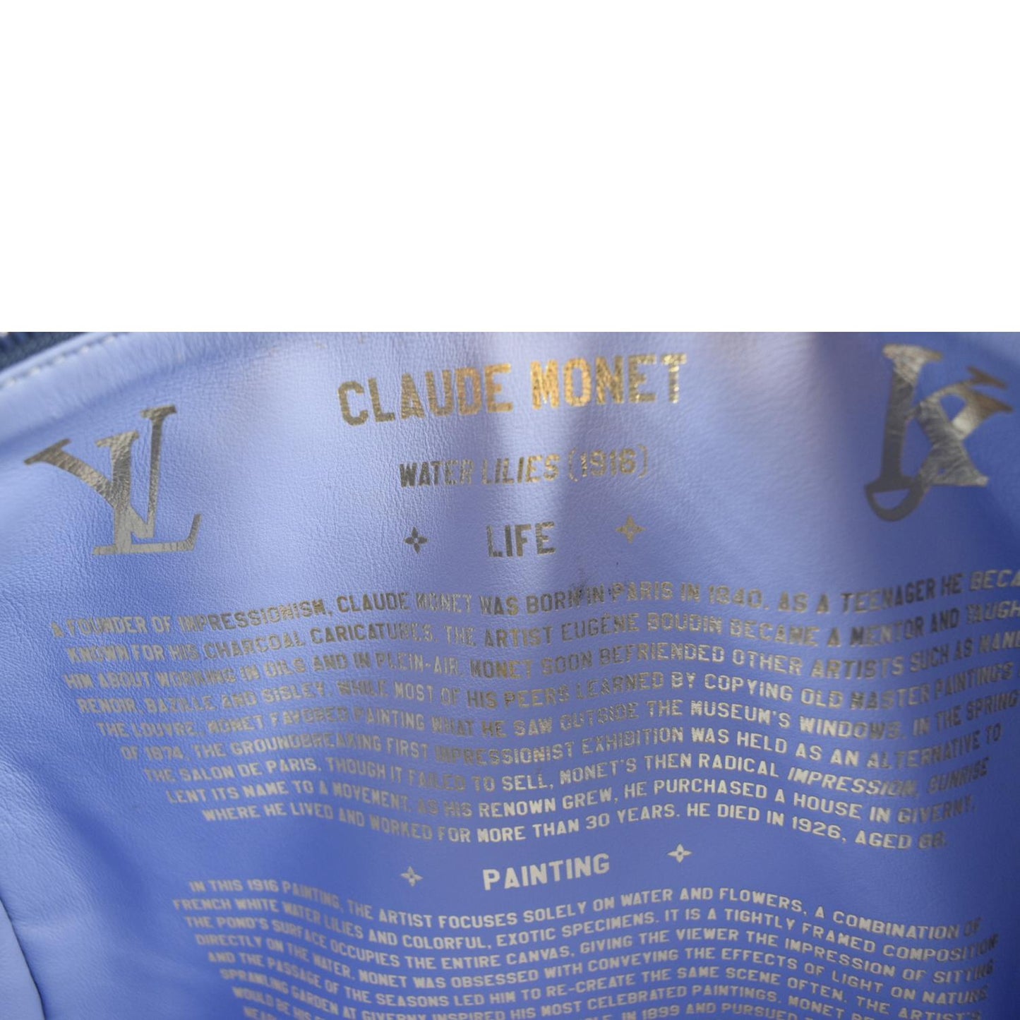 LOUIS VUITTON Masters Monet  30 Coated Canvas Satchel Bag Blue