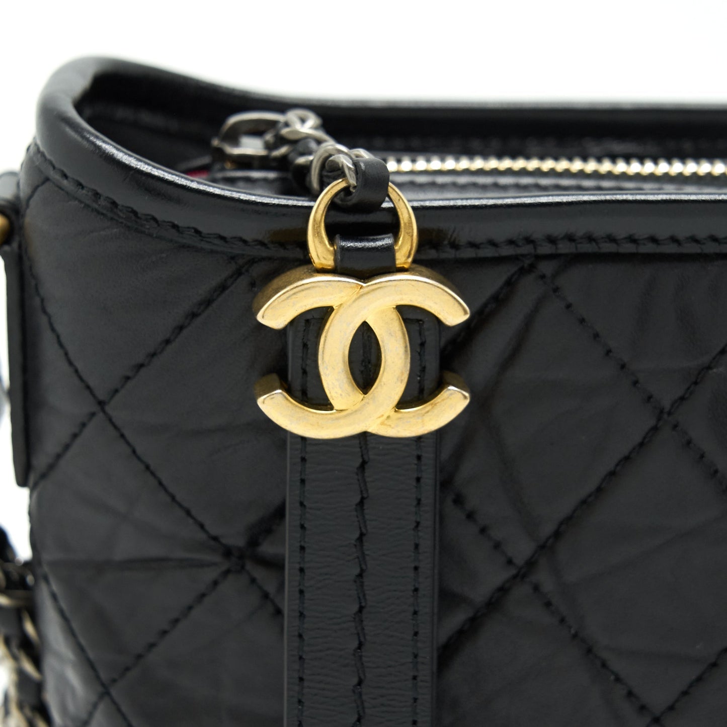 Chanel Small Hobo Gabrielle Calfskin Black