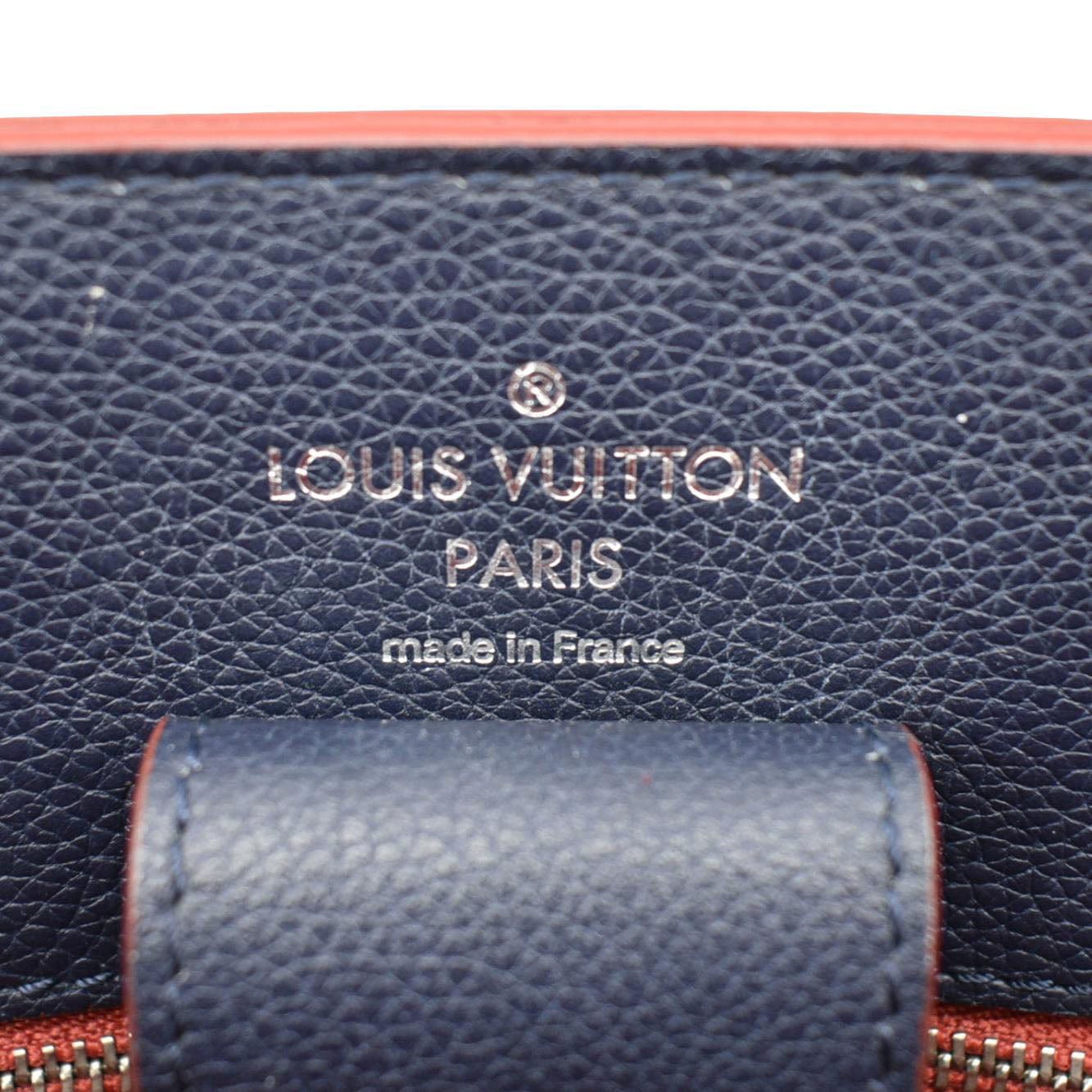 LOUIS VUITTON Lockme Braided  Leather Shoulder Bucket Bag Navy