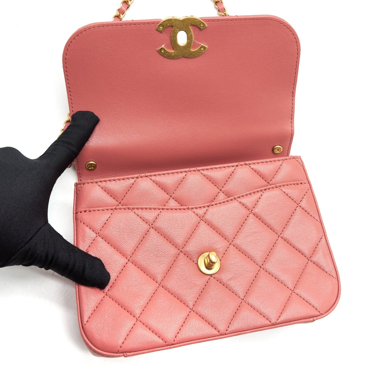 Chanel Top Handle Metis Bag lambskin Pink brushed