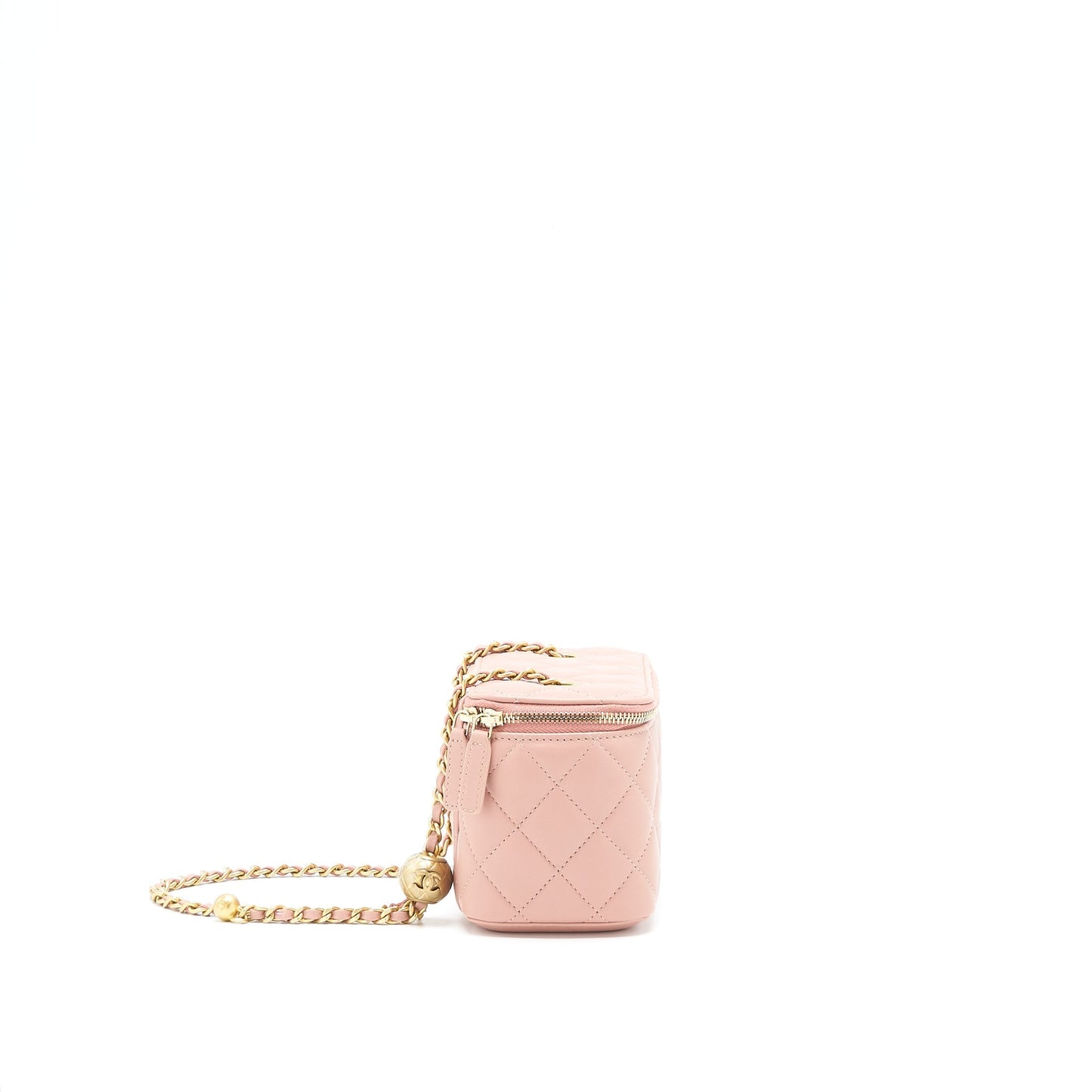 Chanel 21B Pearl Crush Long Vanity with Chain dark Pink