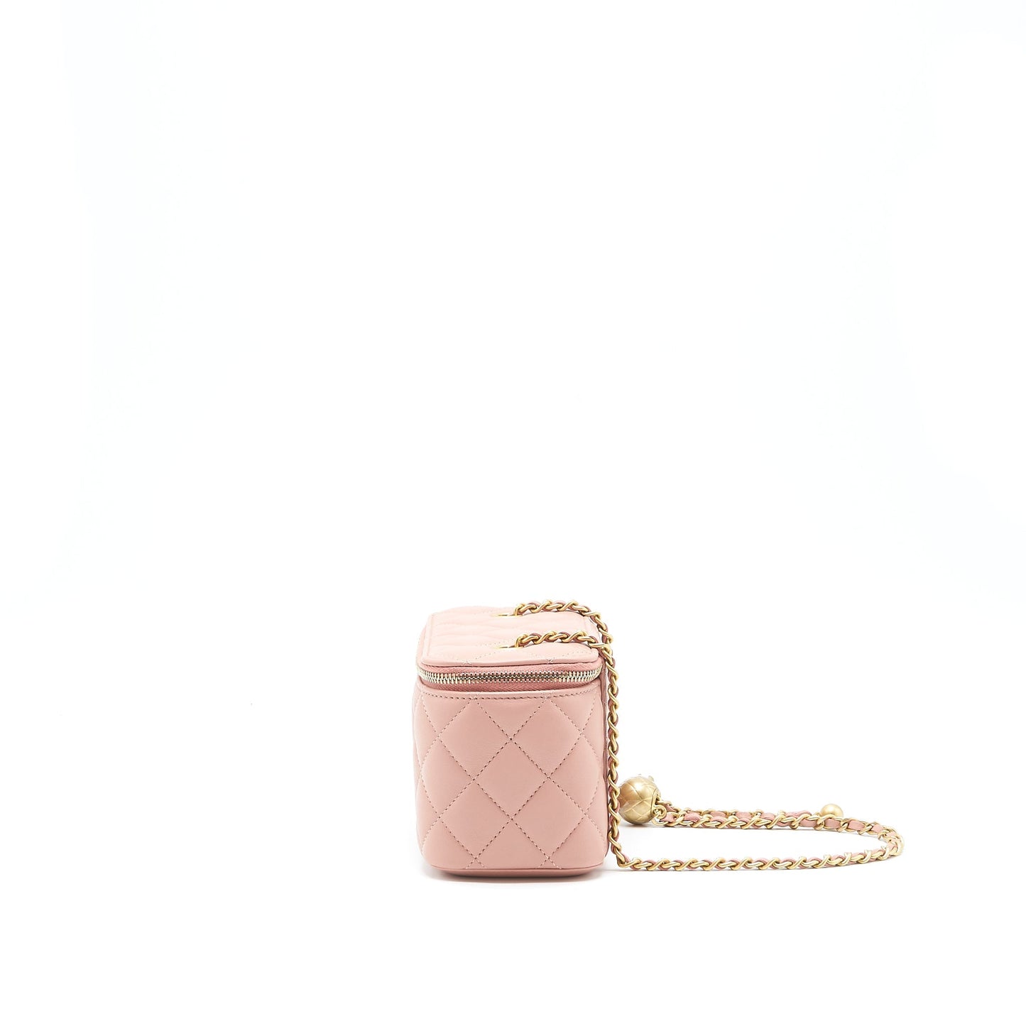 Chanel 21B Pearl Crush Long Vanity with Chain dark Pink
