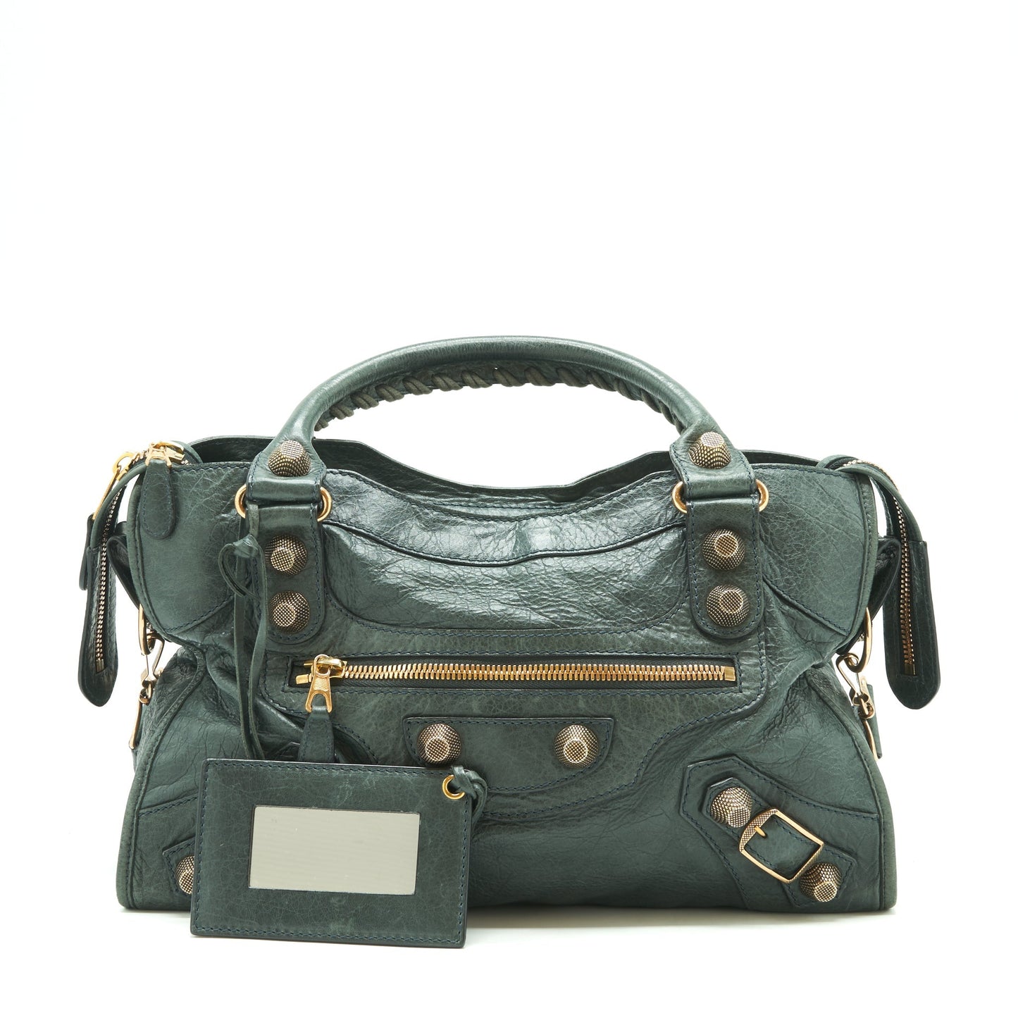 Balenciaga Tote Purse Dark Grey with Giant stud hardware