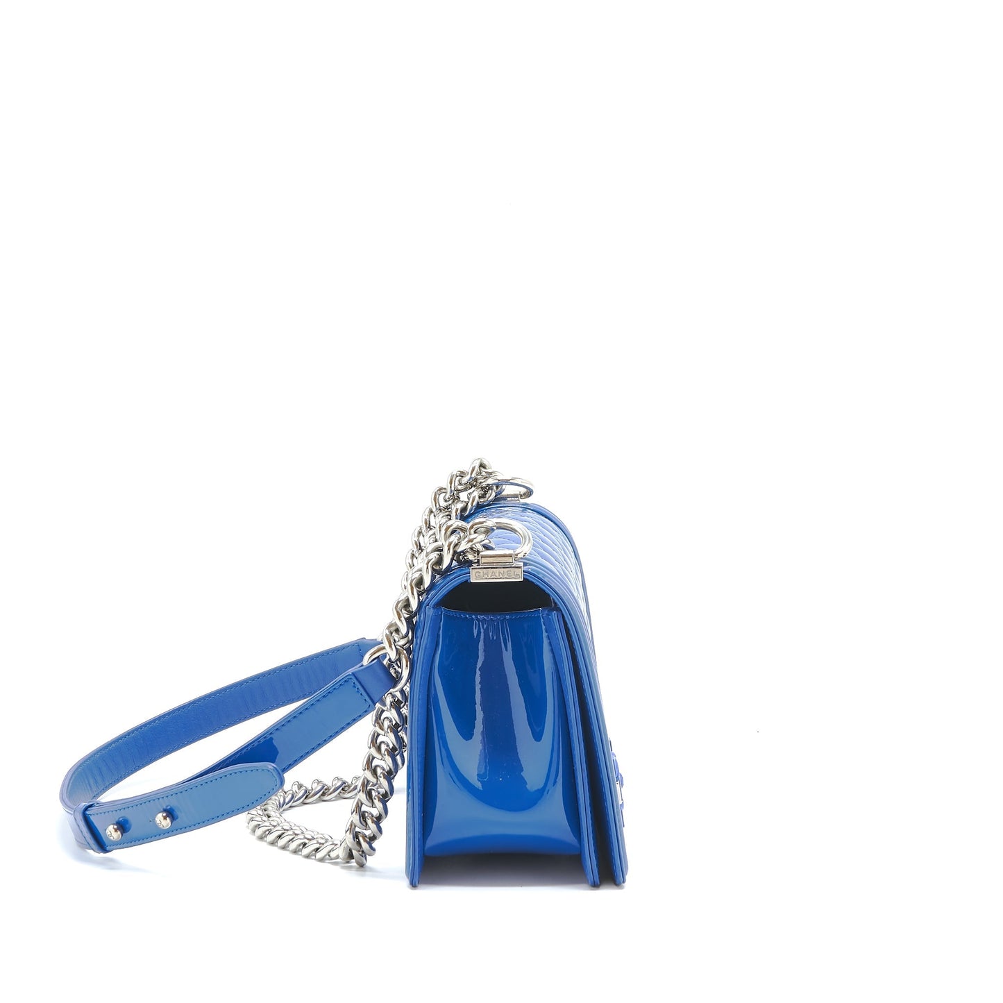Chanel Medium Boy Chanel Patent leather Electric Blue with