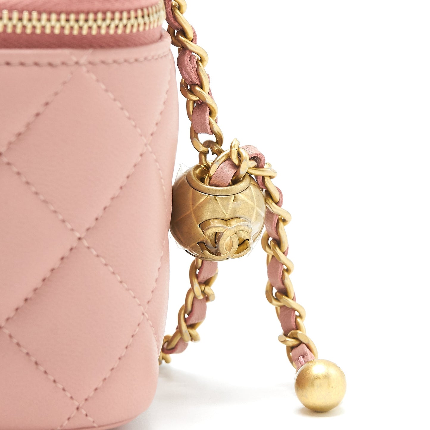 Chanel 21B Pearl Crush Long Vanity with Chain dark Pink
