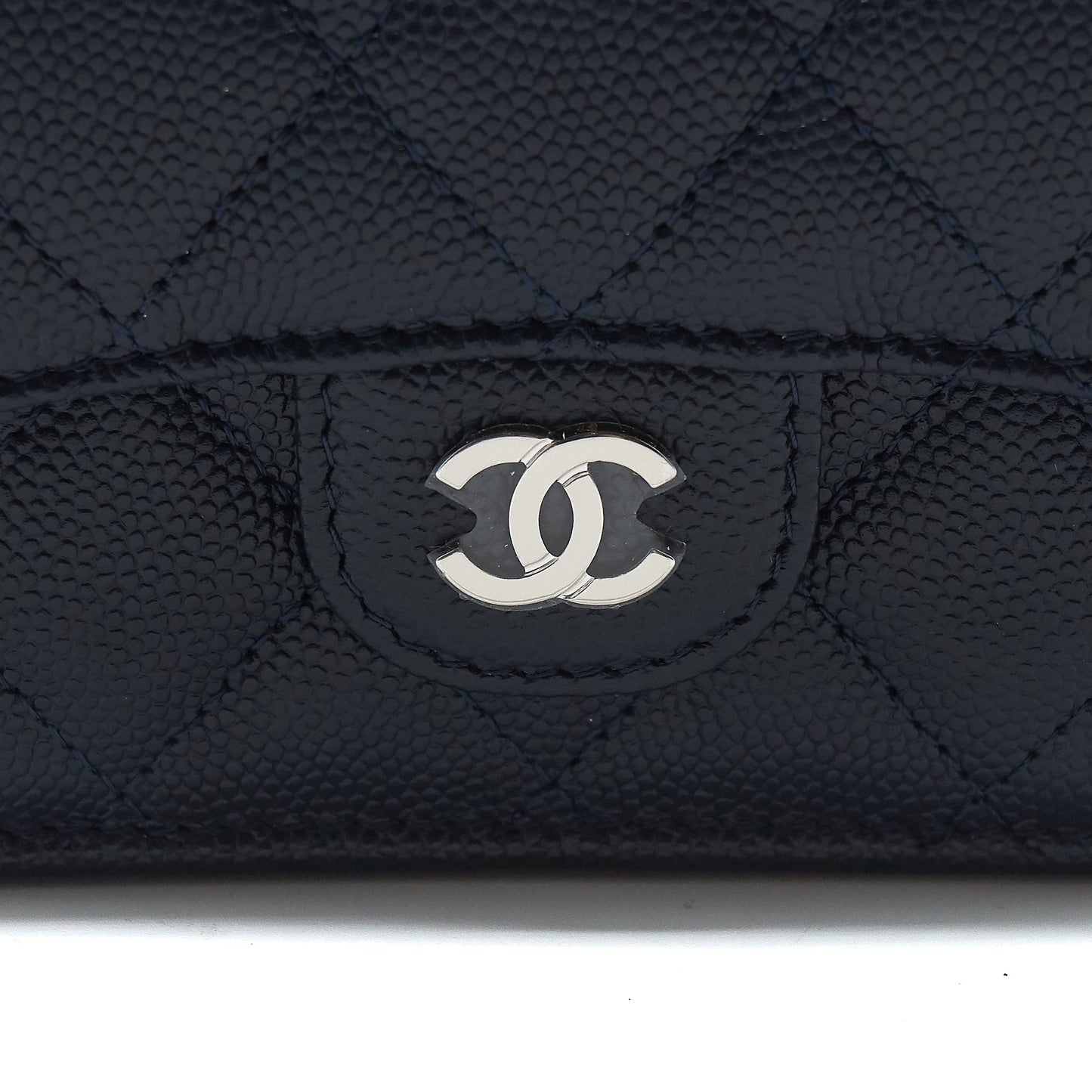 Chanel Small Compact Wallet Caviar leather indigo