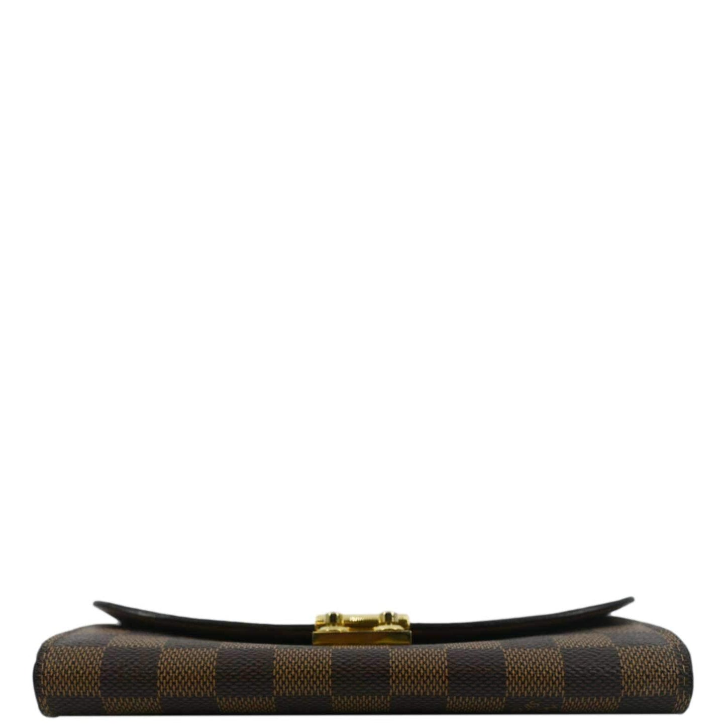 LOUIS VUITTON Croisette Damier Ebene Crossbody Chain Wallet Brown