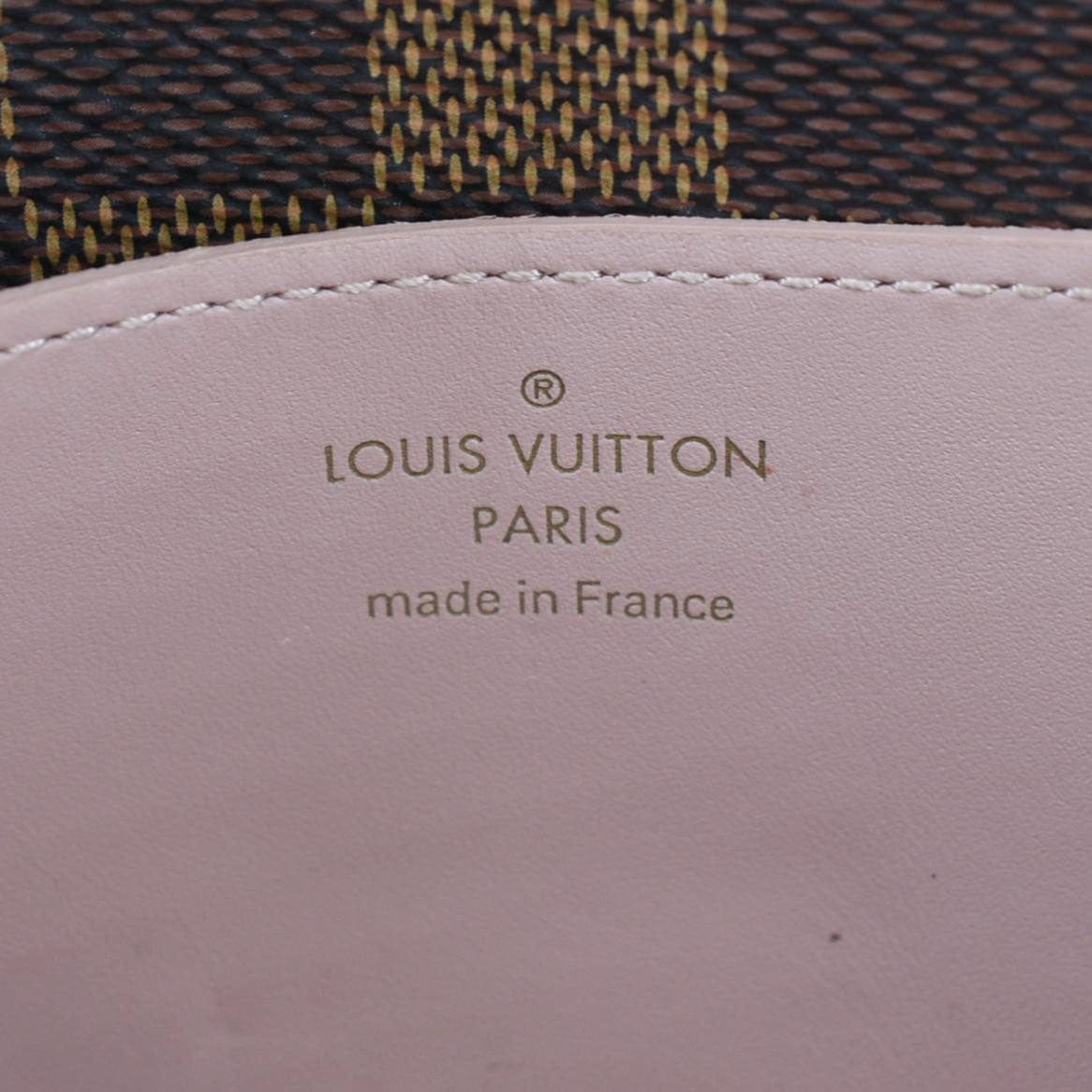 LOUIS VUITTON Croisette Damier Ebene Crossbody Chain Wallet Brown