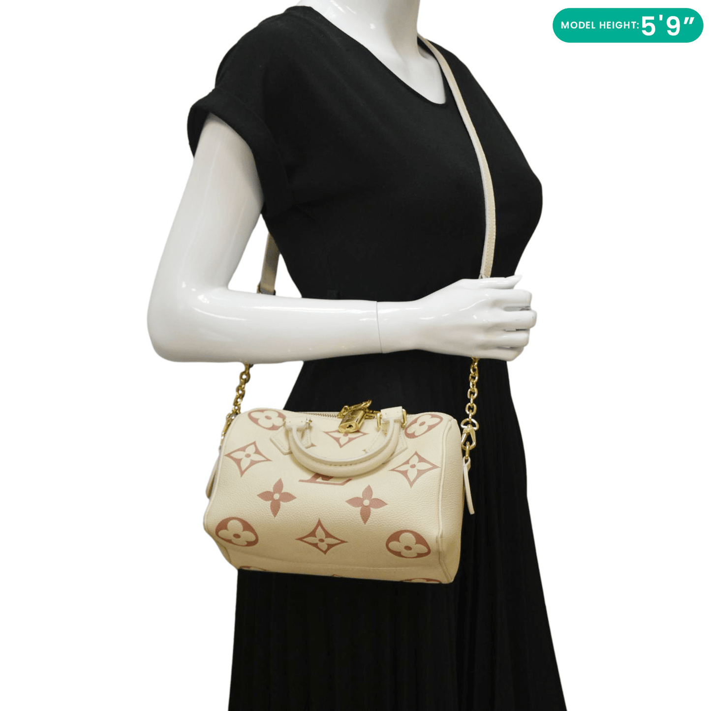 LOUIS VUITTON  20 Bandouliere Giant Monogram Empreinte Leather Shoulder Bag Cream