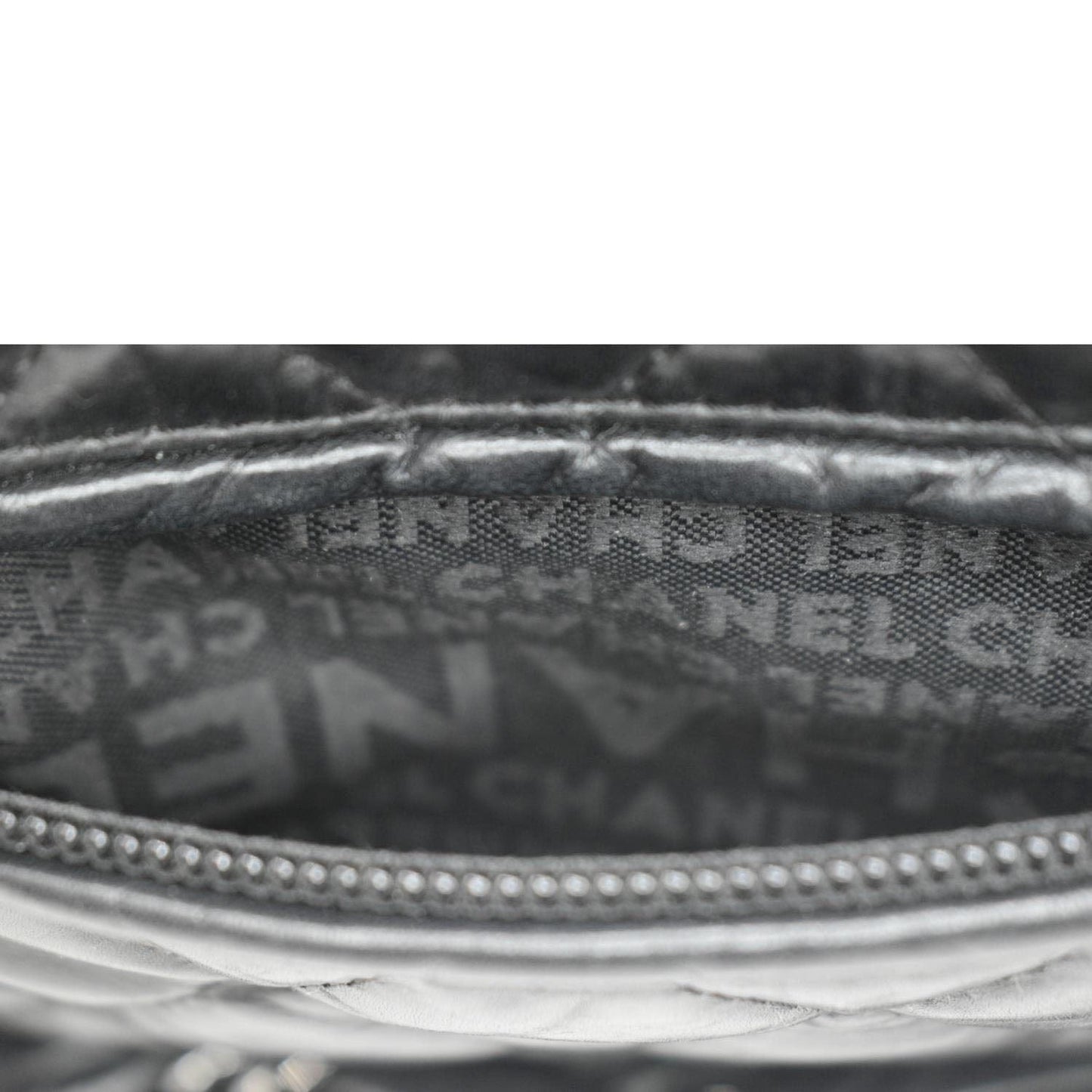 CHANEL Distressed  Ligne Braid Calfskin Leather Tote Bag Black
