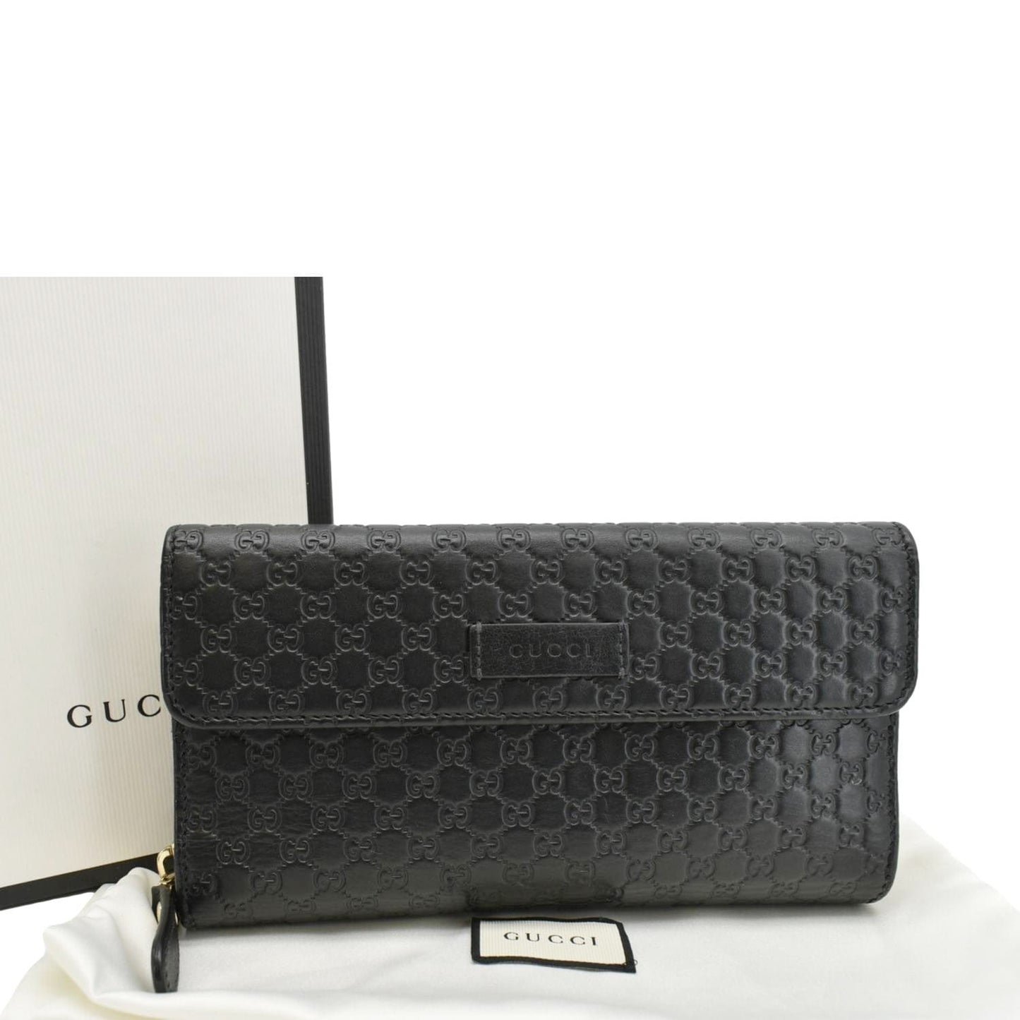 GUCCI Microguccissima Leather Zip Wallet Black 449364