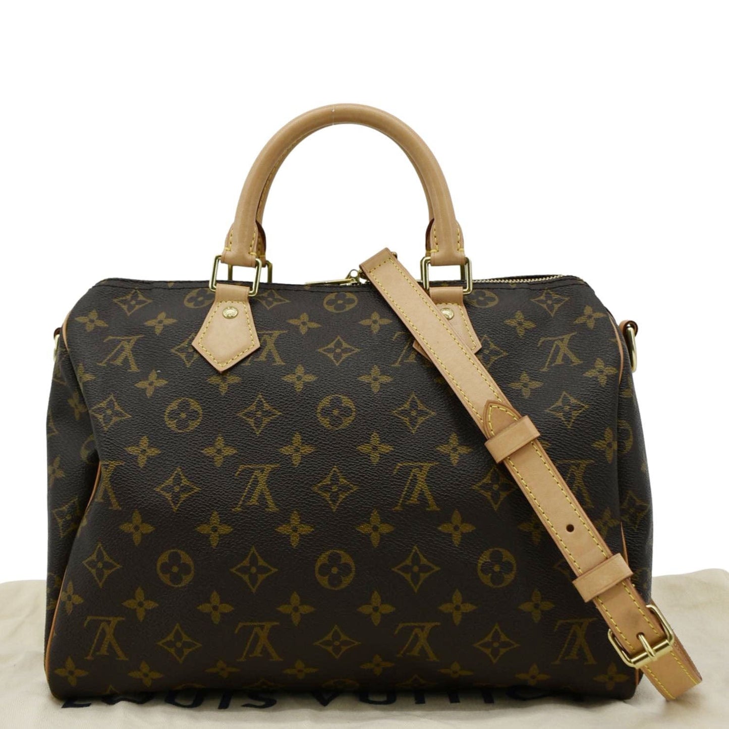 LOUIS VUITTON   30 Monogram Canvas Satchel Bag Brown